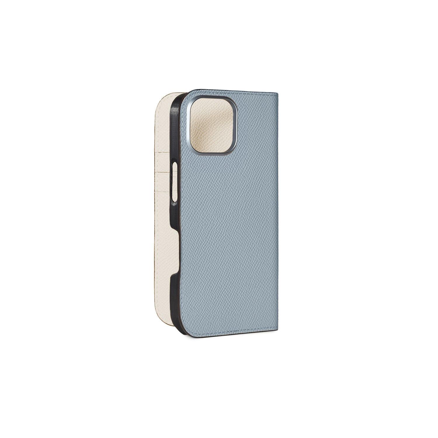 iPhone 16 Diary Case Nobile Leather (Blue Lin × White)