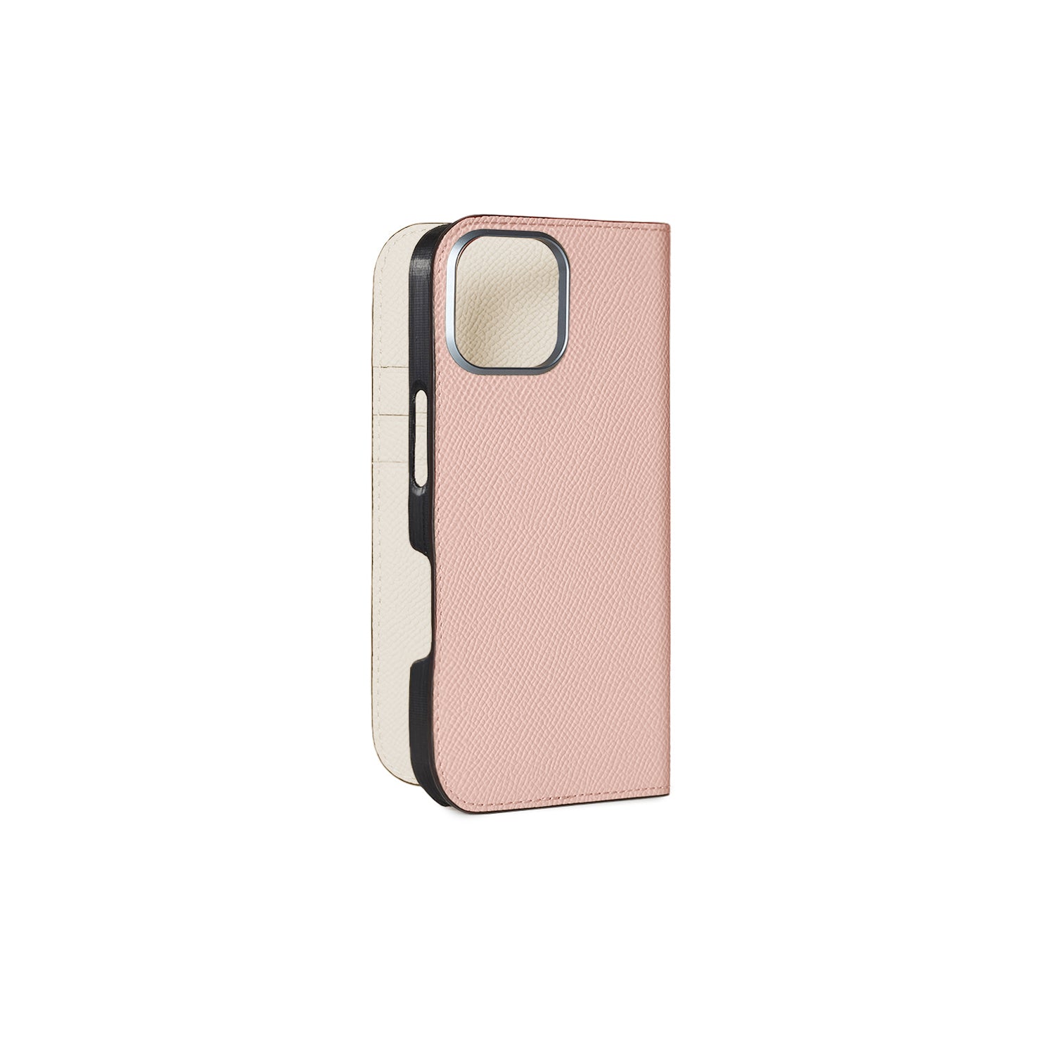 iPhone 16 Diary Case Nobile Leather (Shell Pink × White)