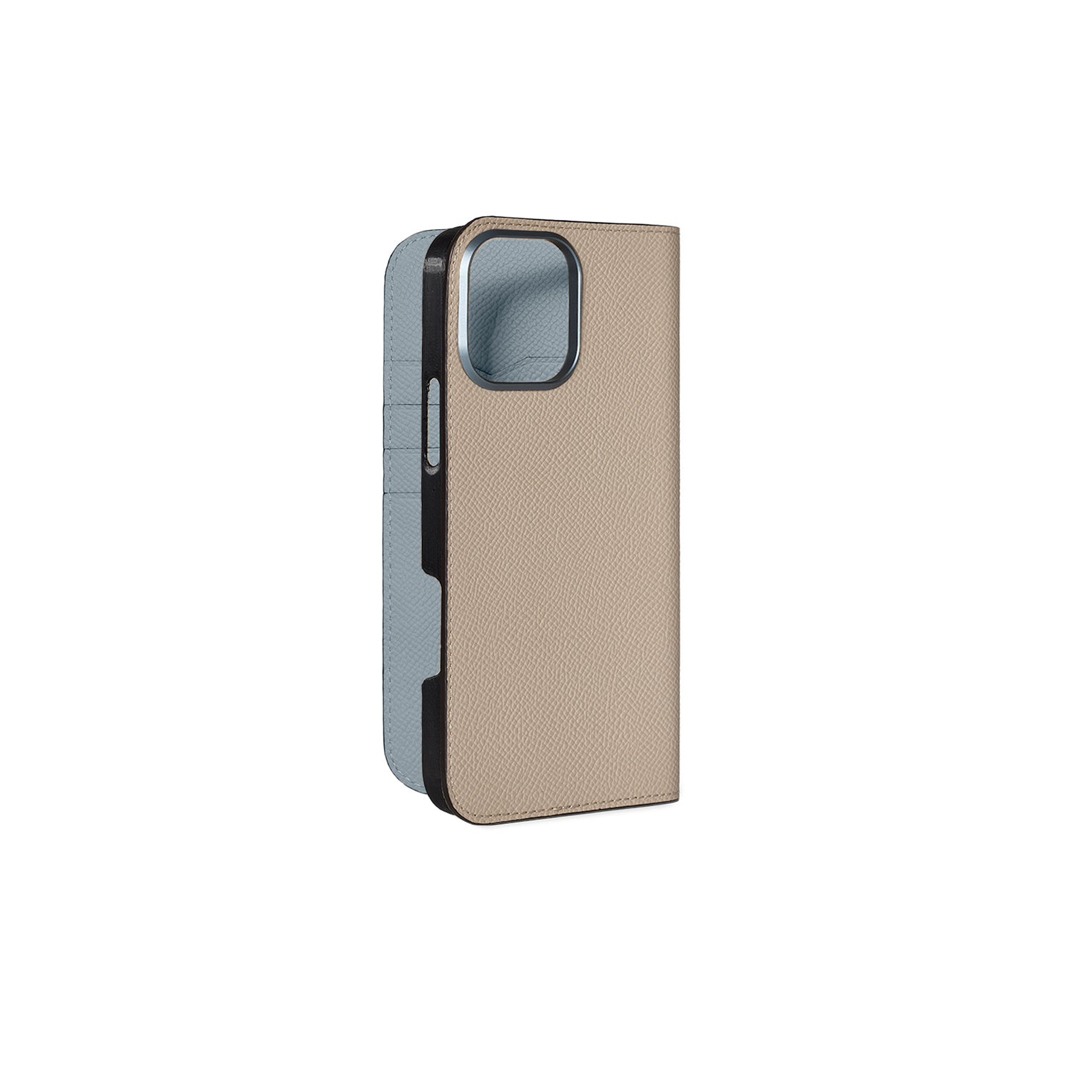 iPhone 16 Pro Max Diary Case Nobile Leather (Greige × Blue Lin)