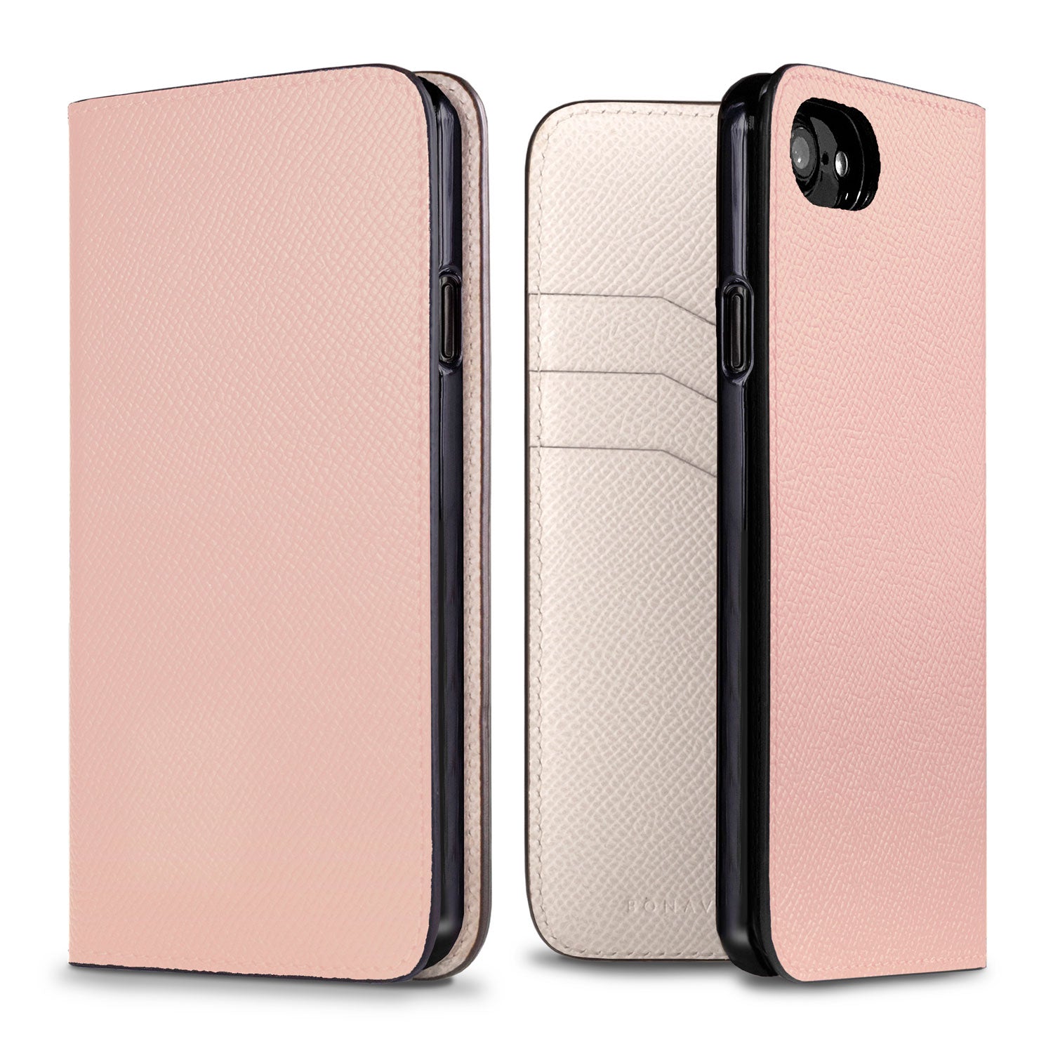 iPhone SE / 8 / 7 / 6s / 6 Diary Case Nobile Leather (Shell Pink × White)