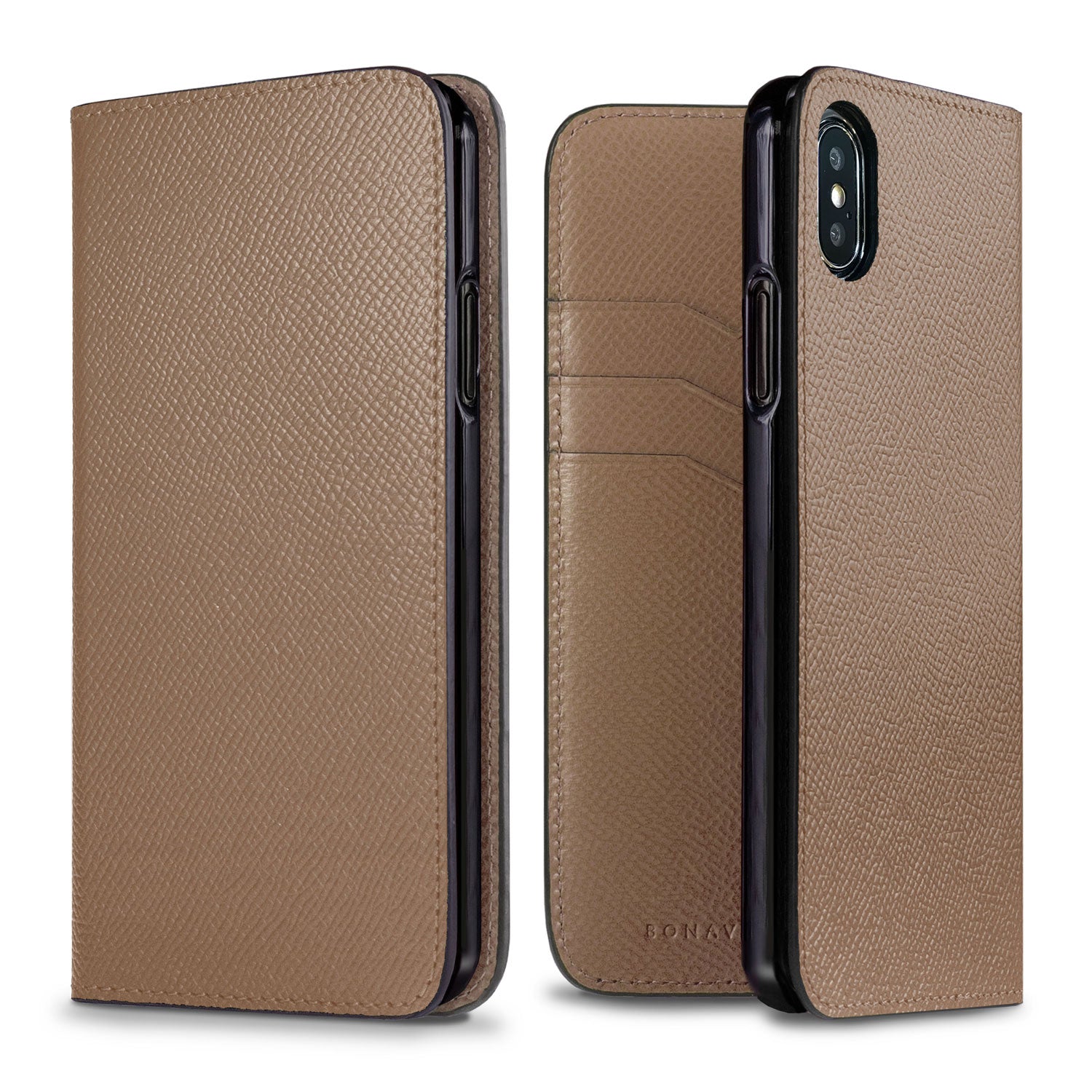 iPhone X / Xs Diary Case Nobile Leather (Etoupe)