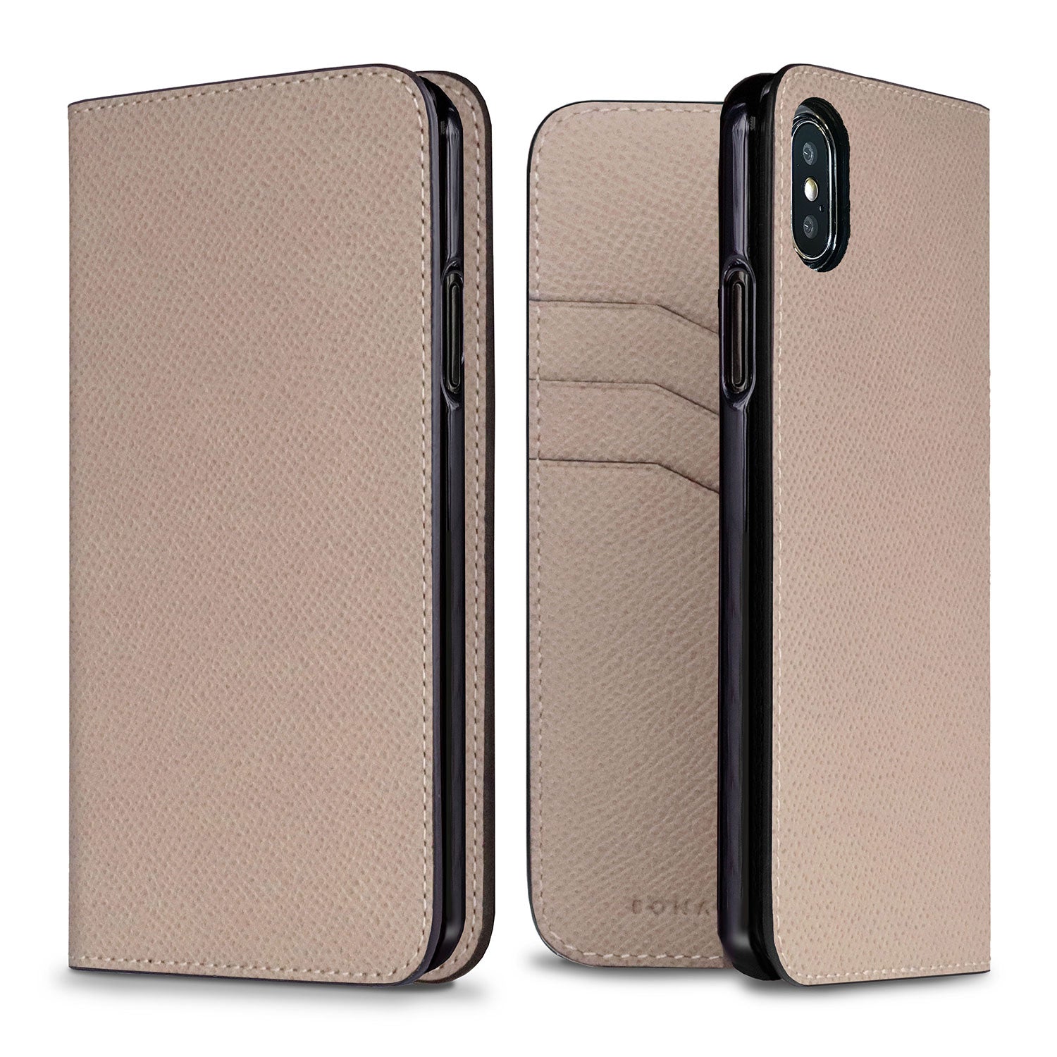iPhone X / Xs Diary Case Nobile Leather (Greige)