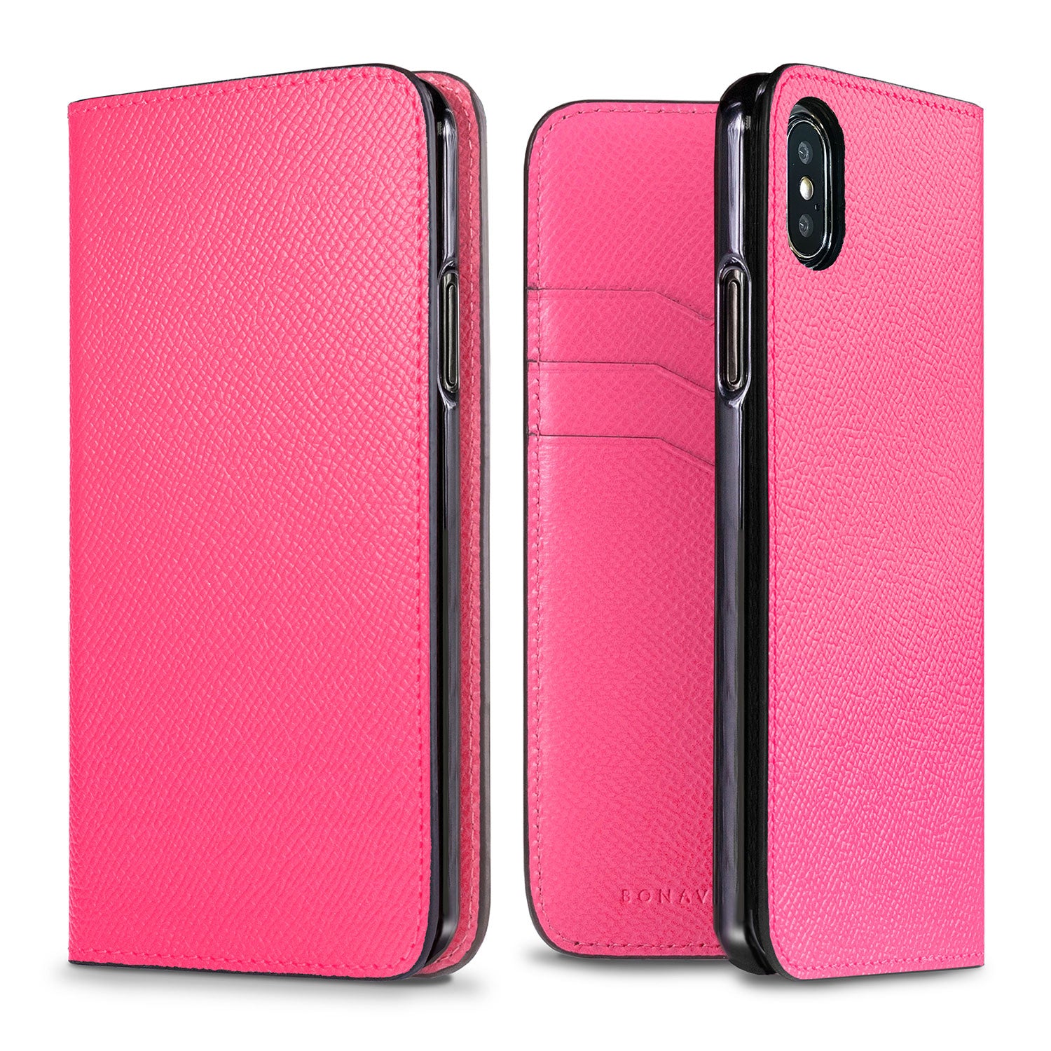 iPhone X / Xs Diary Case Nobile Leather (Fuchsia Pink)