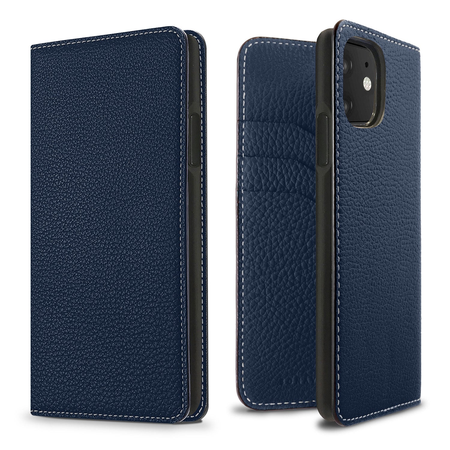 iPhone 11 Diary Case Shrink Leather (Navy)