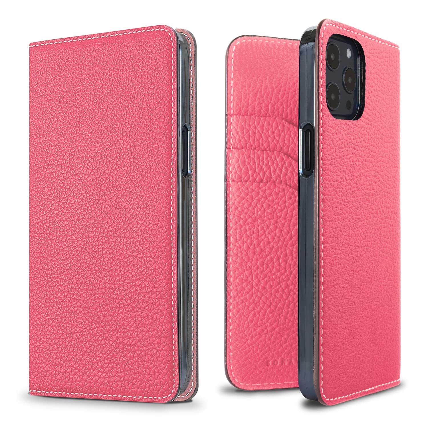 iPhone 12 / 12 Pro Diary Case Shrink Leather (Azalee Pink)