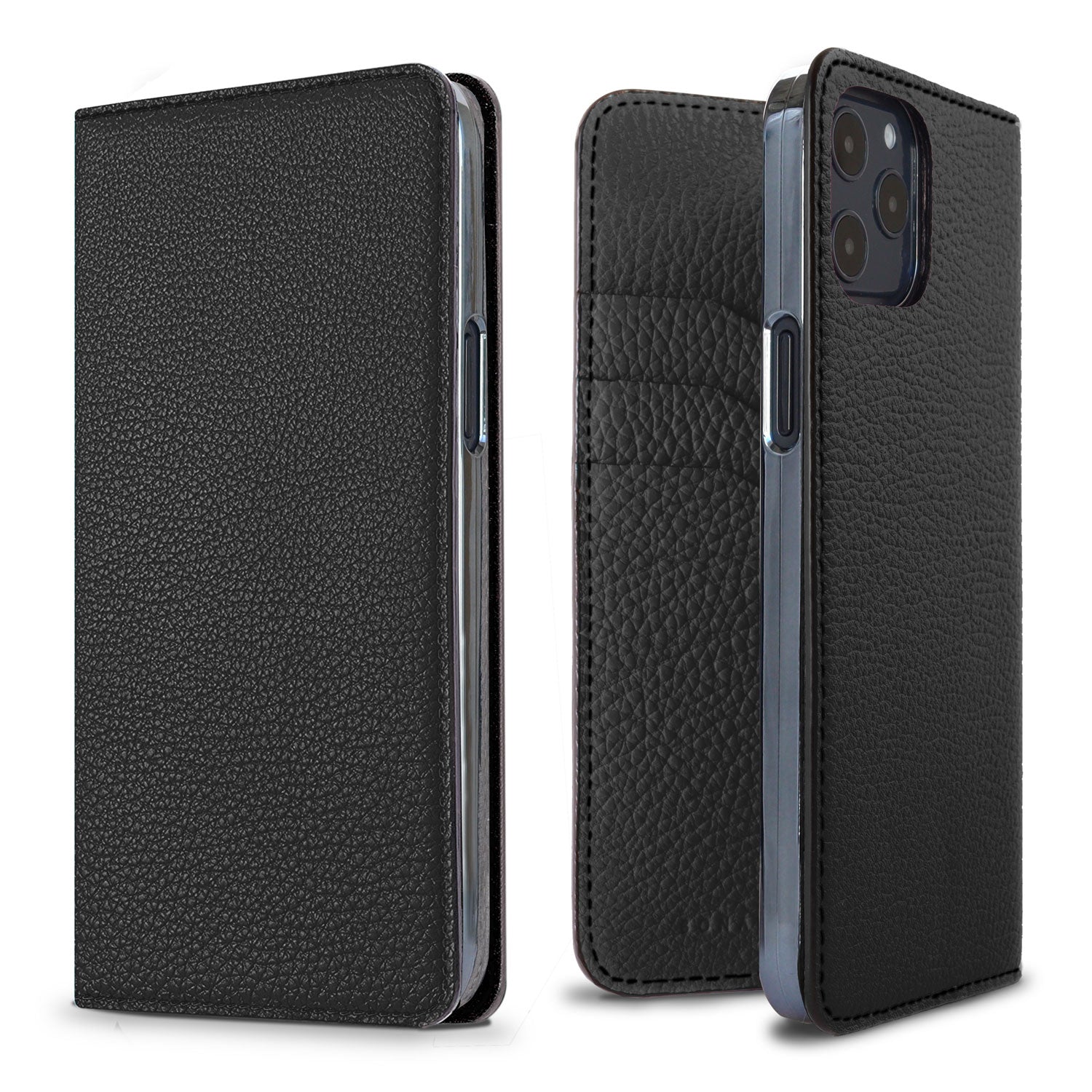 iPhone 12 / 12 Pro Diary Case Shrink Leather (Black)
