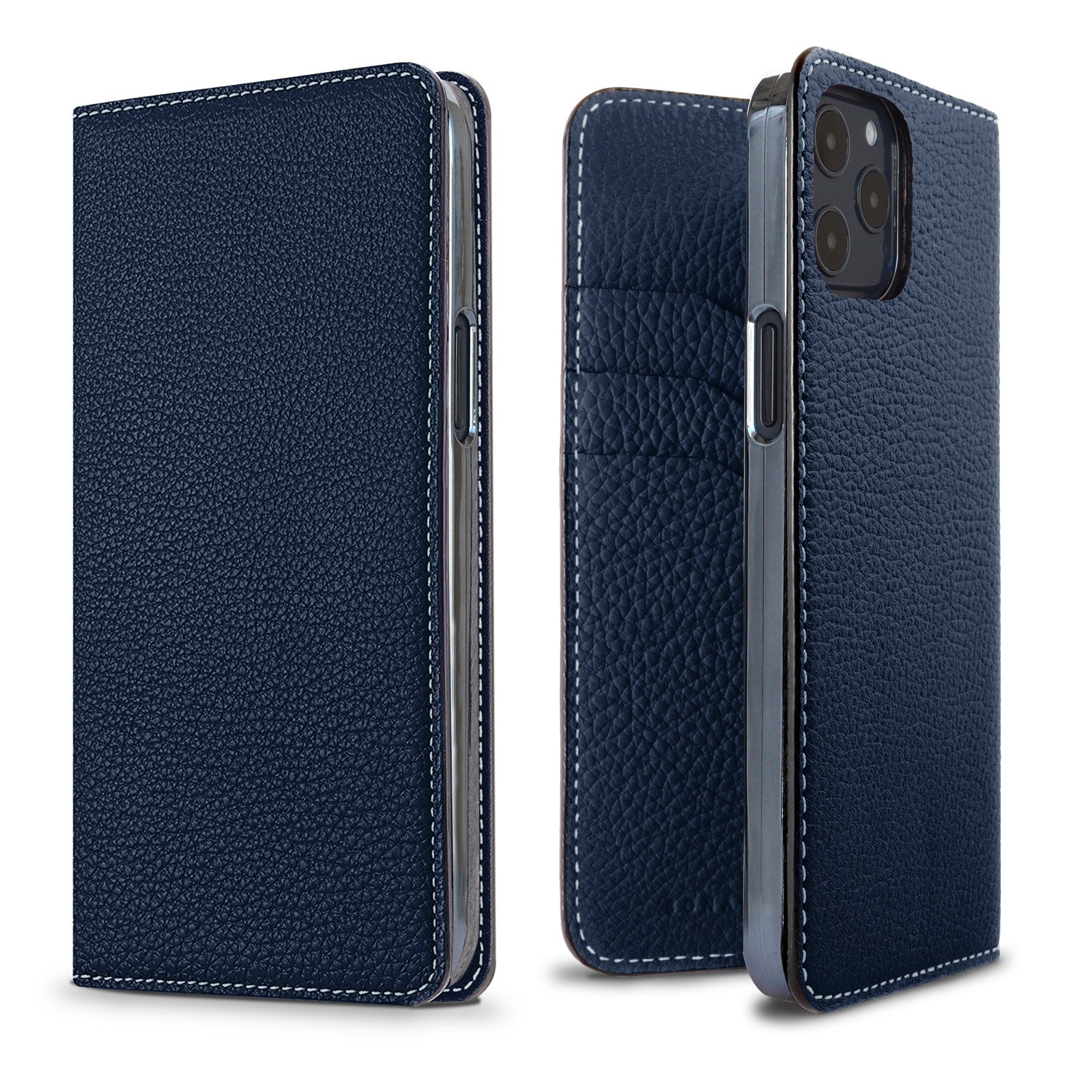 iPhone 12 / 12 Pro Diary Case Shrink Leather (Navy)