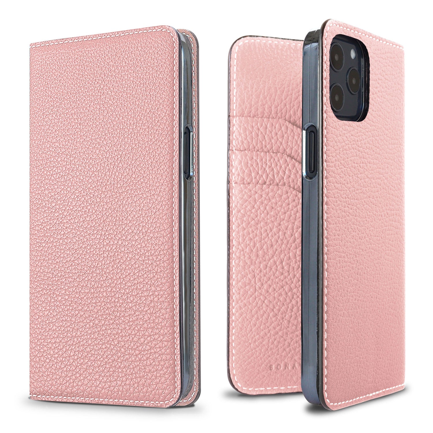 iPhone 12 / 12 Pro Diary Case Shrink Leather (Sakura Pink)