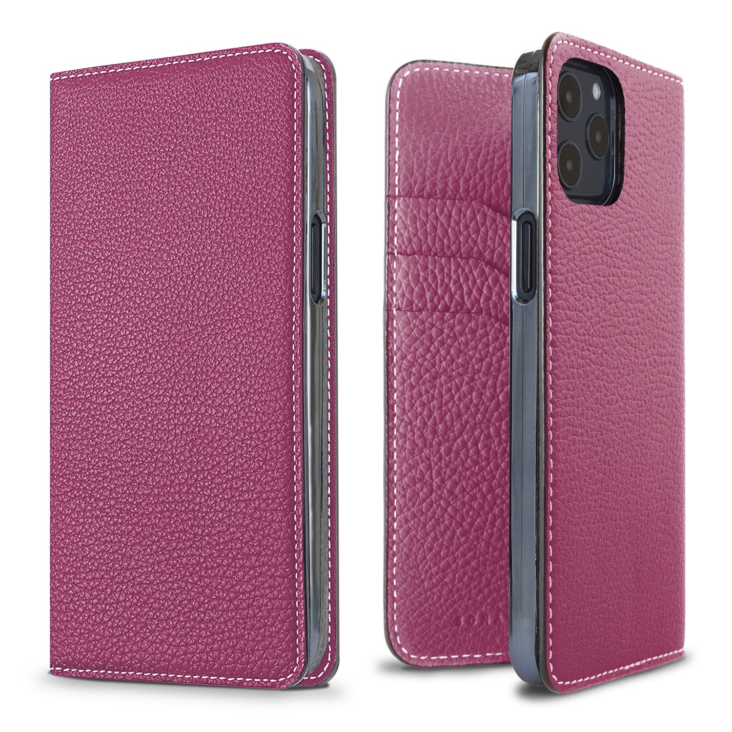 iPhone 12 / 12 Pro Diary Case Shrink Leather (Anemone Purple)