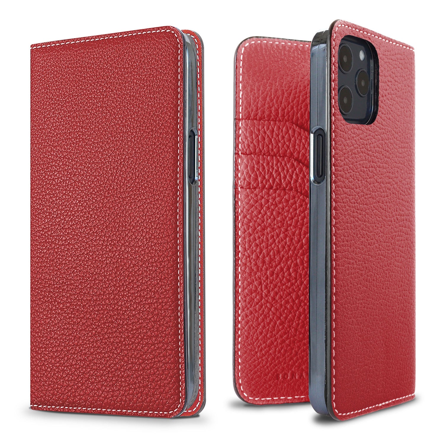 iPhone 12 / 12 Pro Diary Case Shrink Leather (Red)