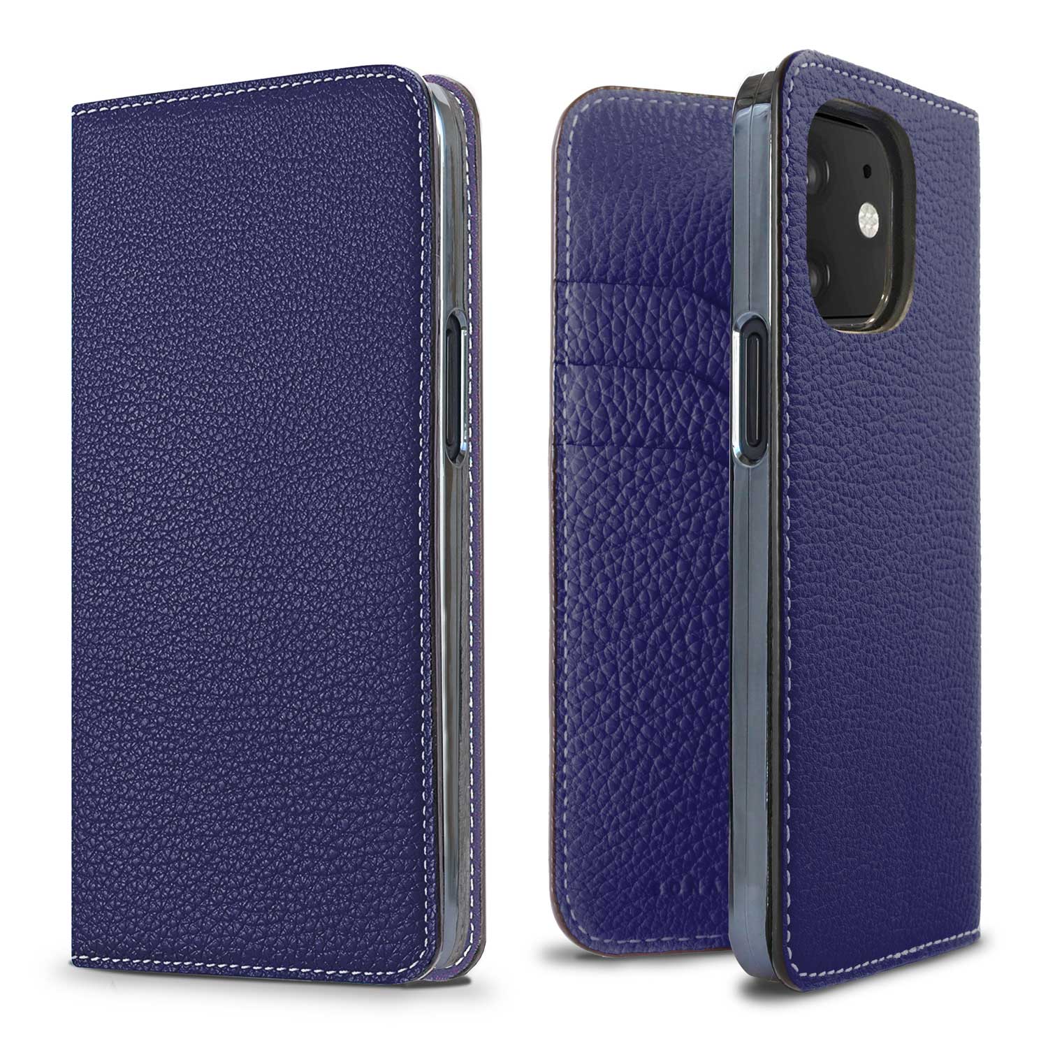 iPhone 12 mini Diary Case Shrink Leather (Indigo Blue)