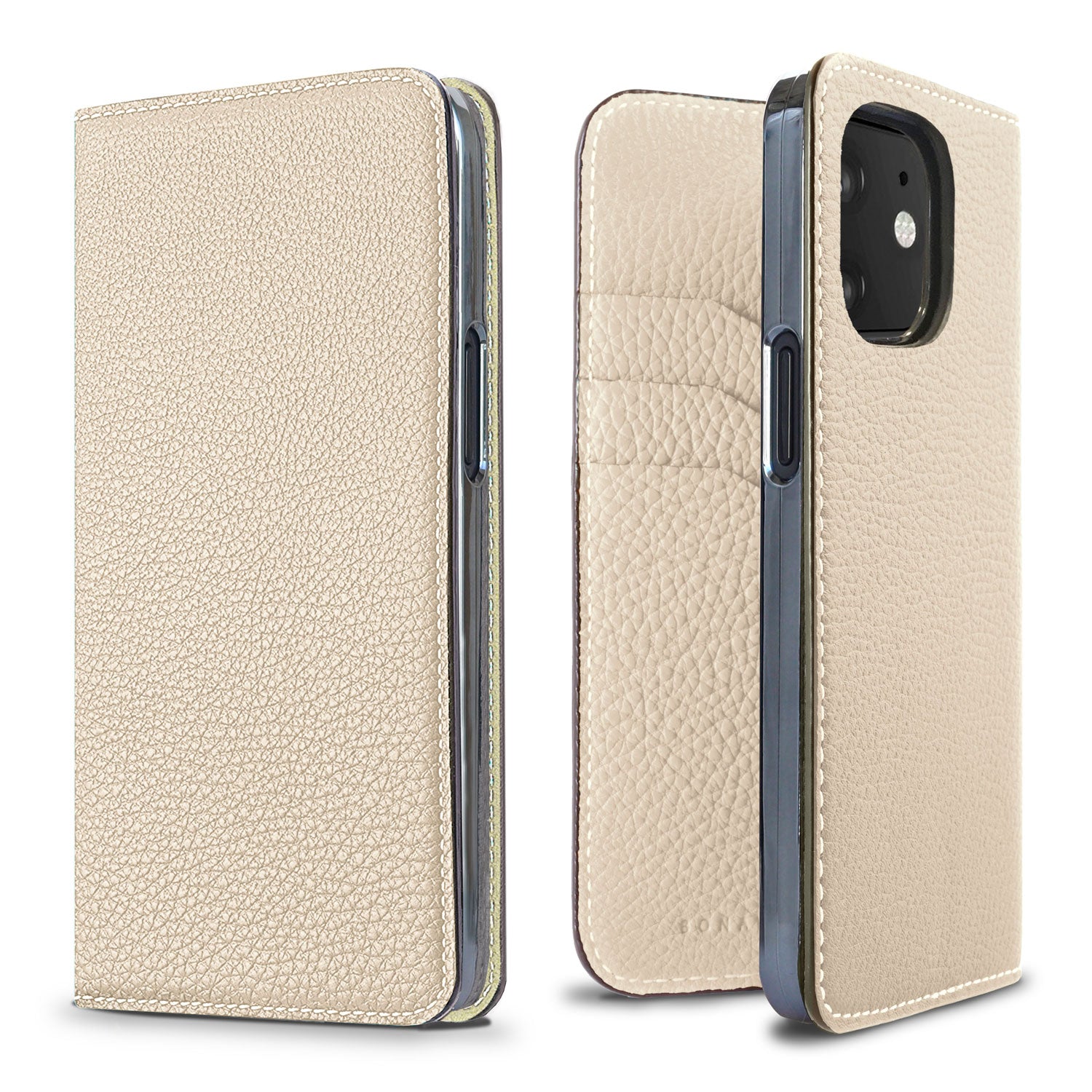 iPhone 12 mini Diary Case Shrink Leather (Ivory)