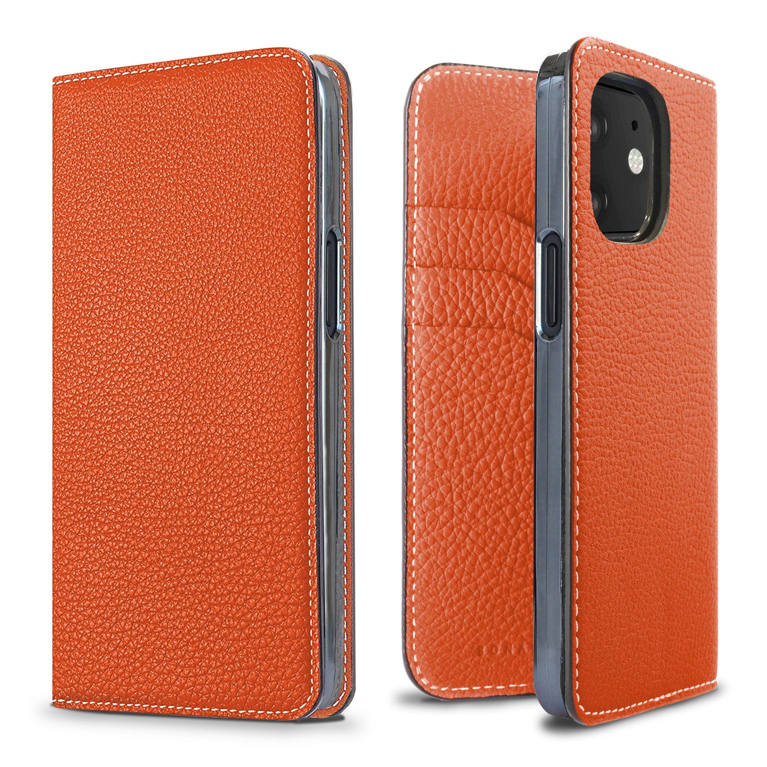 iPhone 12 mini Diary Case Shrink Leather (Orange)