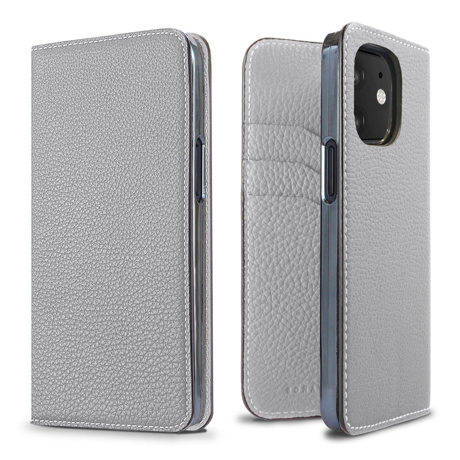 iPhone 12 mini Diary Case Shrink Leather (True Gray)
