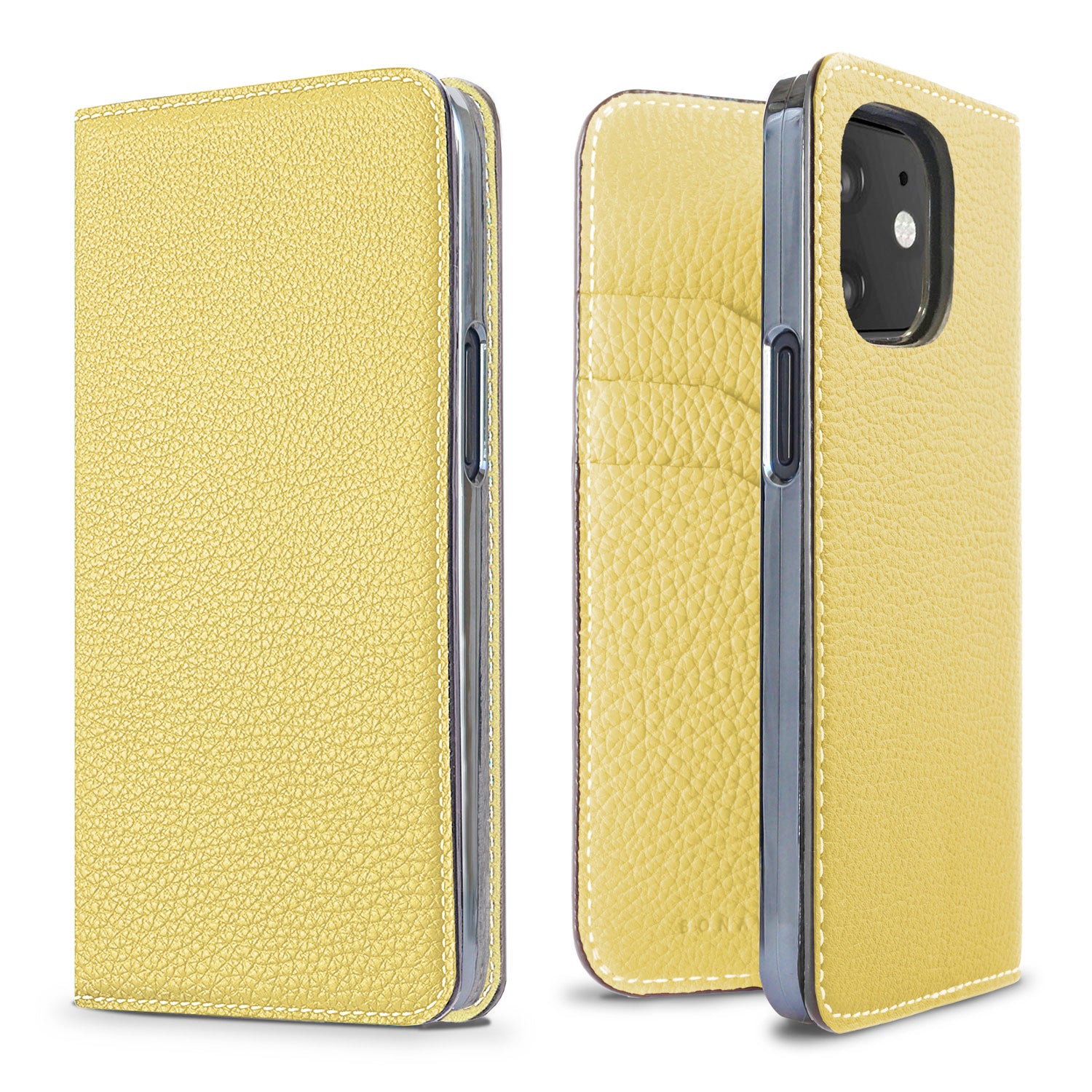 iPhone 12 mini Diary Case Shrink Leather (Yellow)