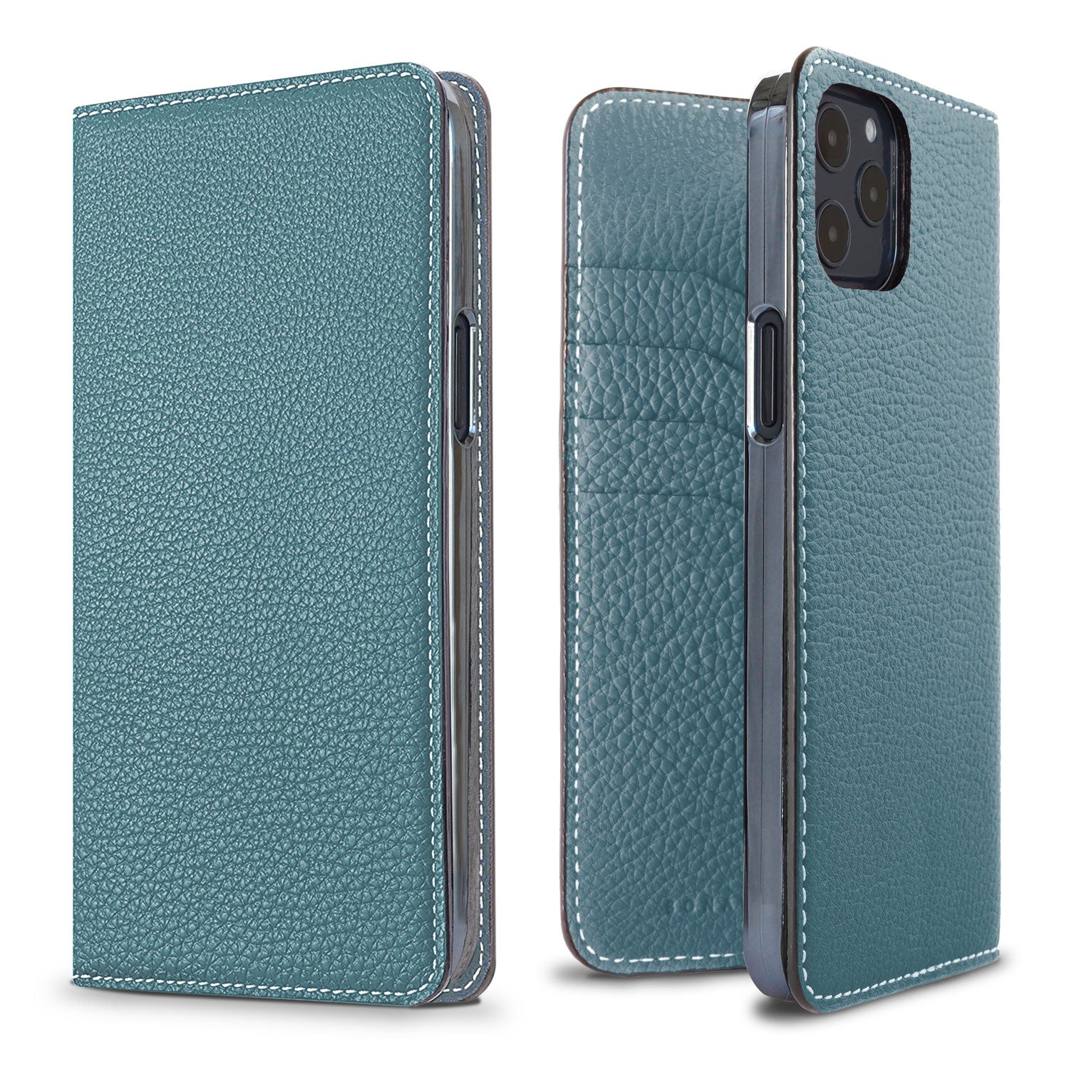 iPhone 12 Pro Max Diary Case Shrink Leather (Blue Cyan)