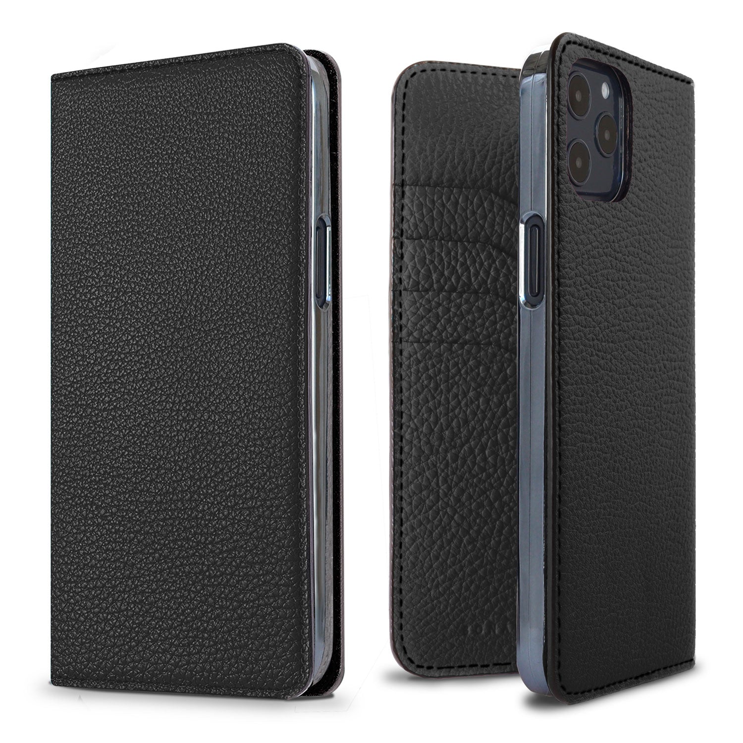 iPhone 12 Pro Max Diary Case Shrink Leather (Black)