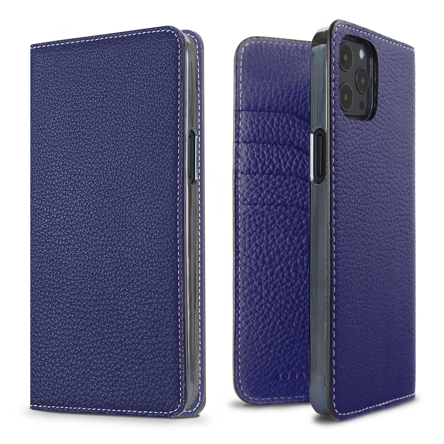 iPhone 12 Pro Max Diary Case Shrink Leather (Indigo Blue)