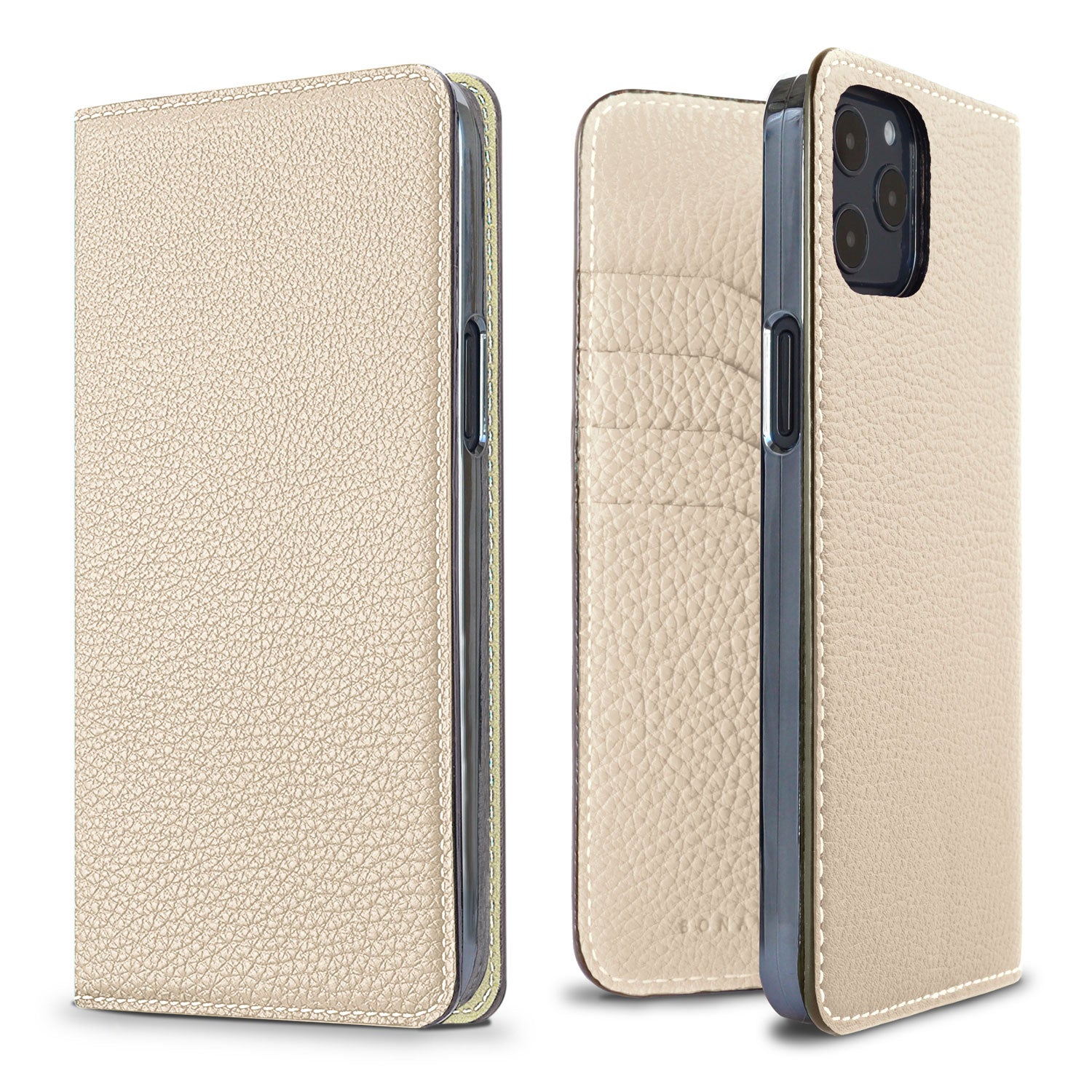 iPhone 12 Pro Max Diary Case Shrink Leather (Ivory)