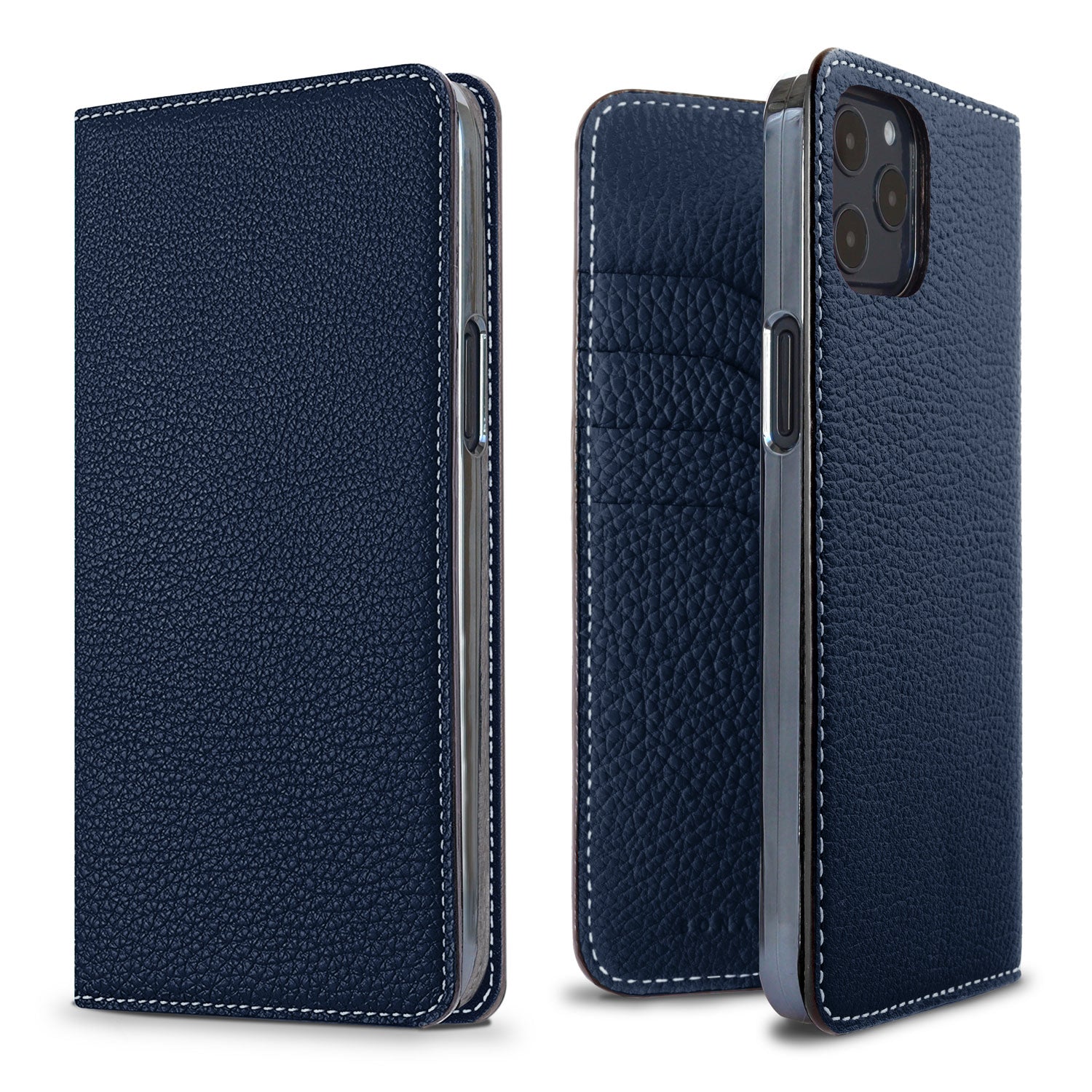 iPhone 12 Pro Max Diary Case Shrink Leather (Navy)