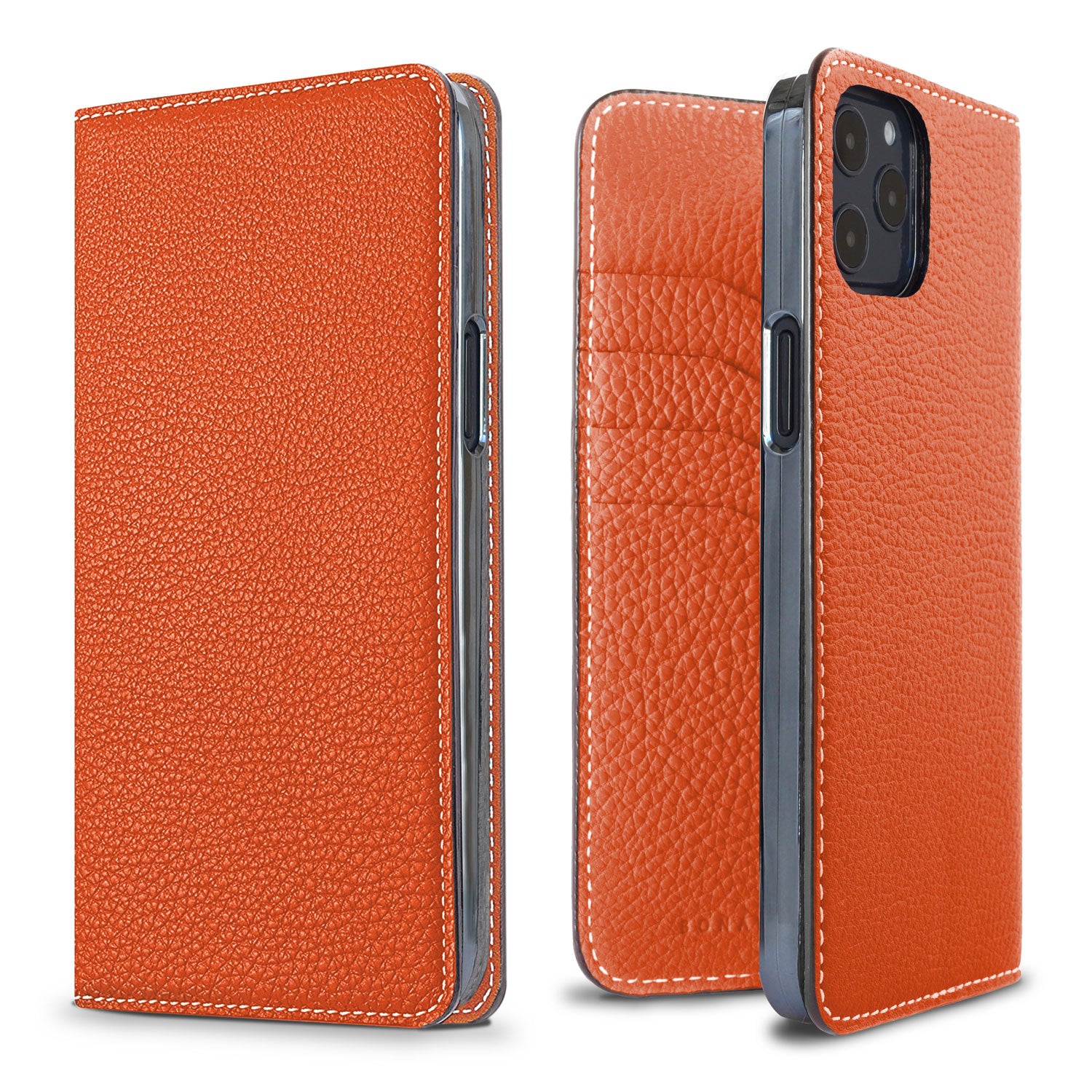 iPhone 12 Pro Max Diary Case Shrink Leather (Orange)