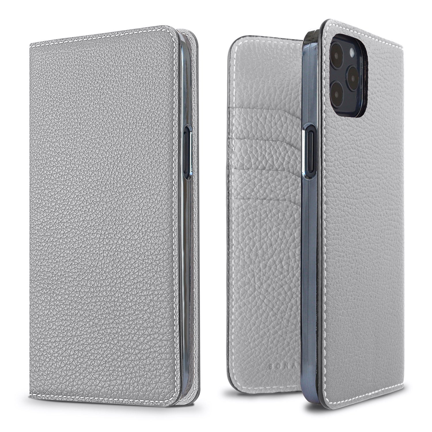 iPhone 12 Pro Max Diary Case Shrink Leather (True Gray)