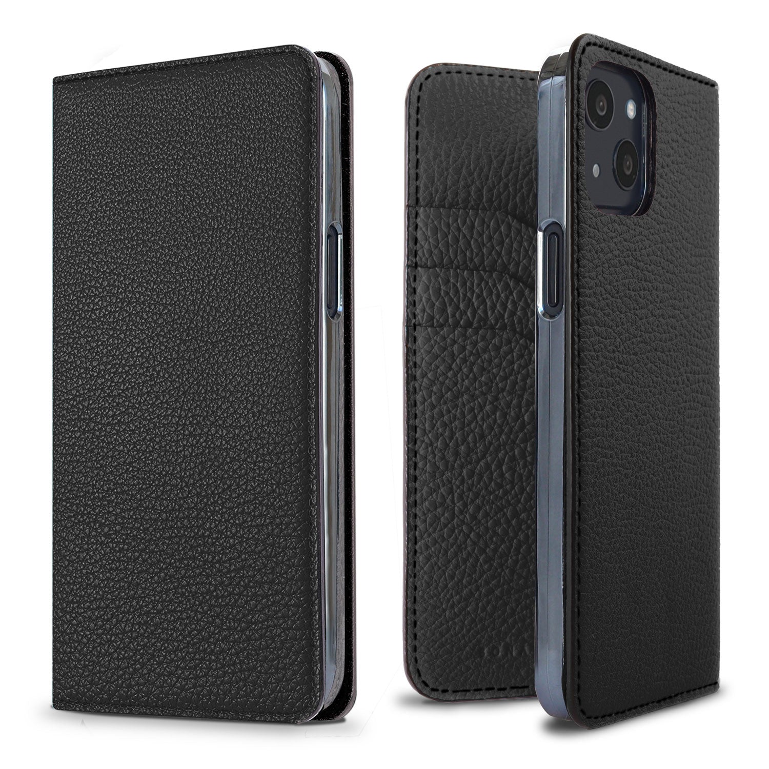 iPhone 13 Diary Case Shrink Leather (Black)