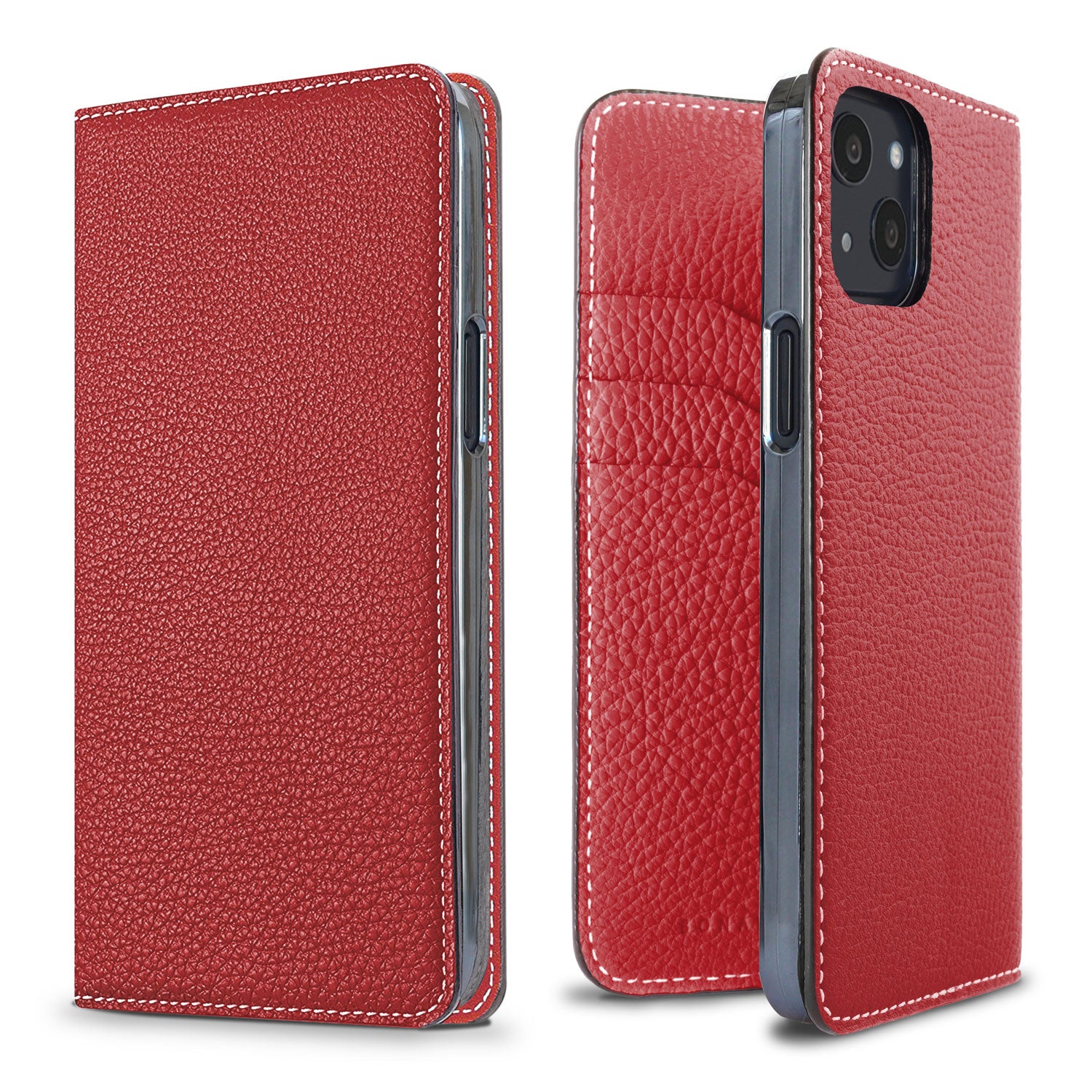 iPhone 13 Diary Case Shrink Leather (Red)