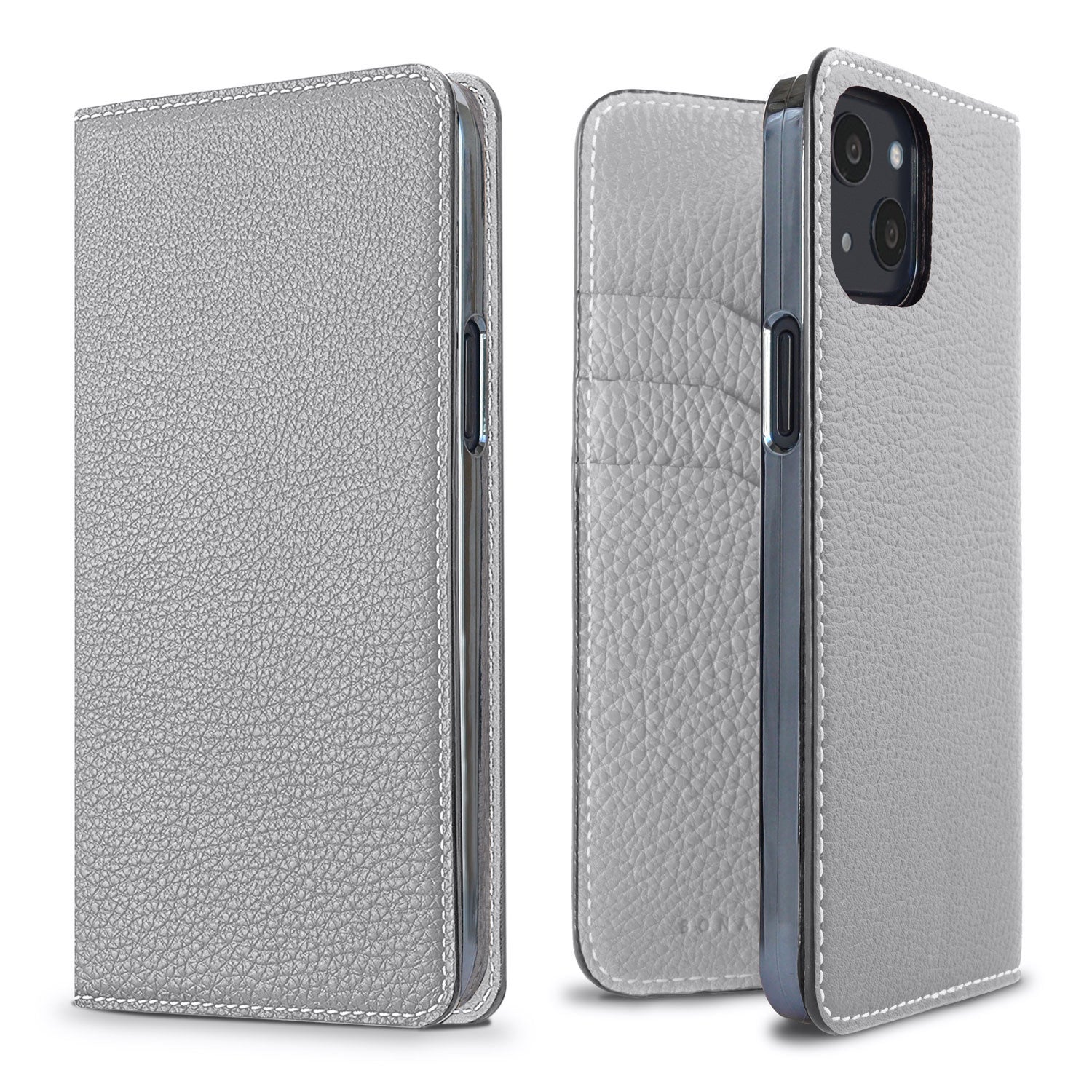 iPhone 13 Diary Case Shrink Leather (True Gray)