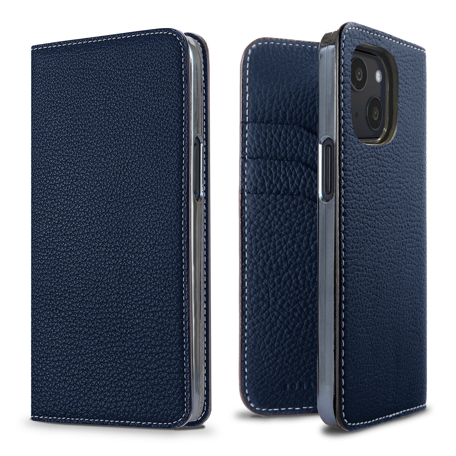 iPhone 13 mini Diary Case Shrink Leather (Navy)