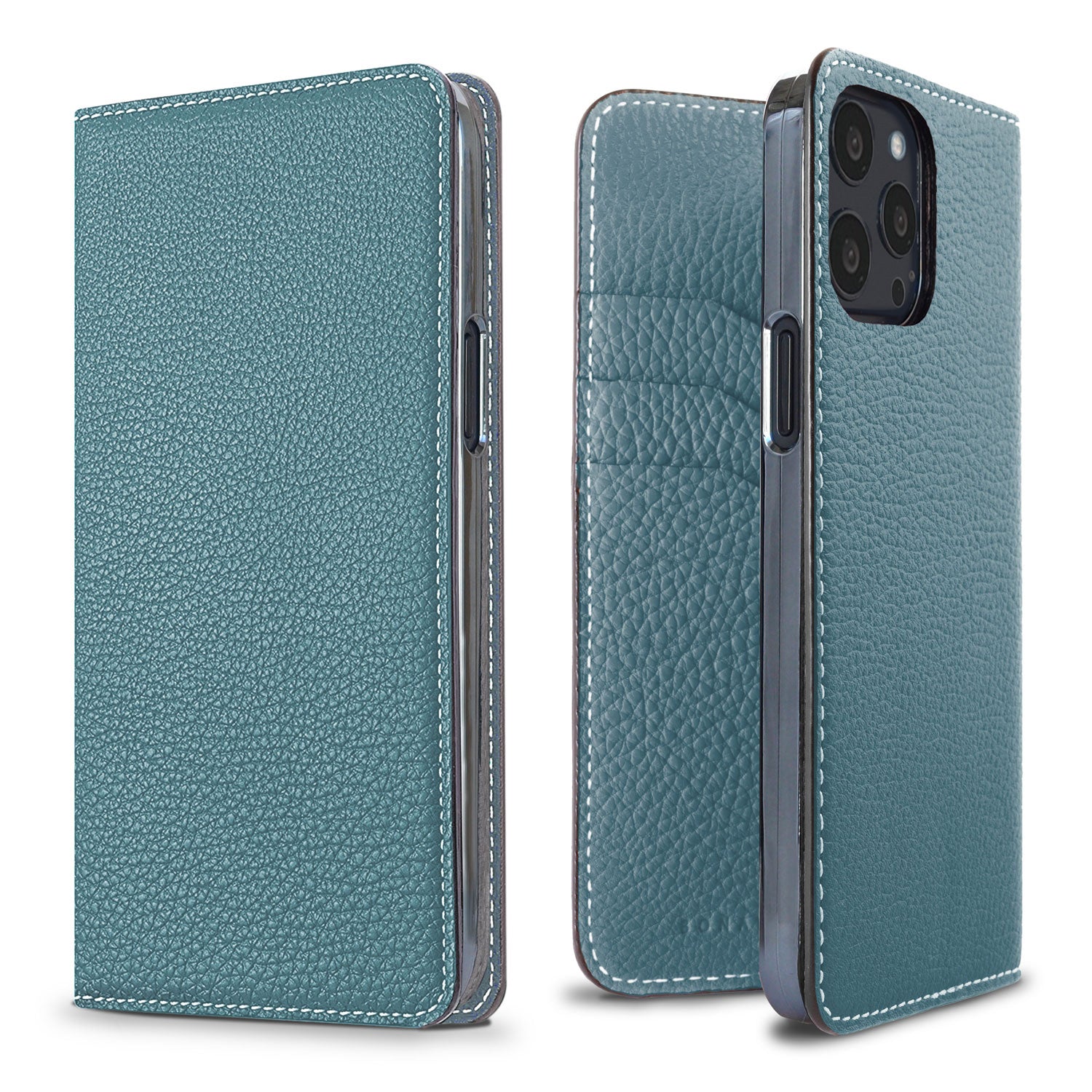 iPhone 13 Pro Diary Case Shrink Leather (Blue Cyan)