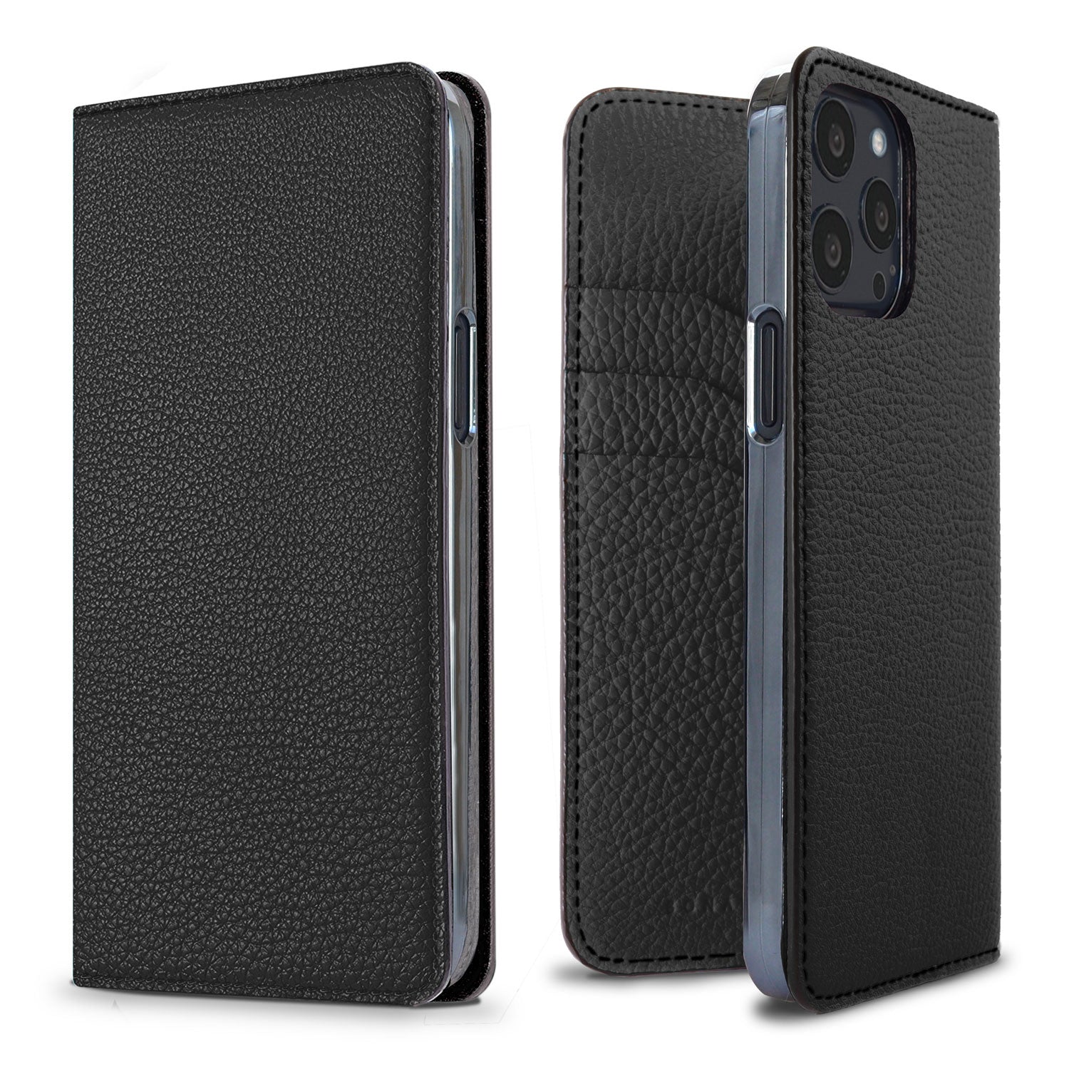 iPhone 13 Pro Diary Case Shrink Leather (Black)