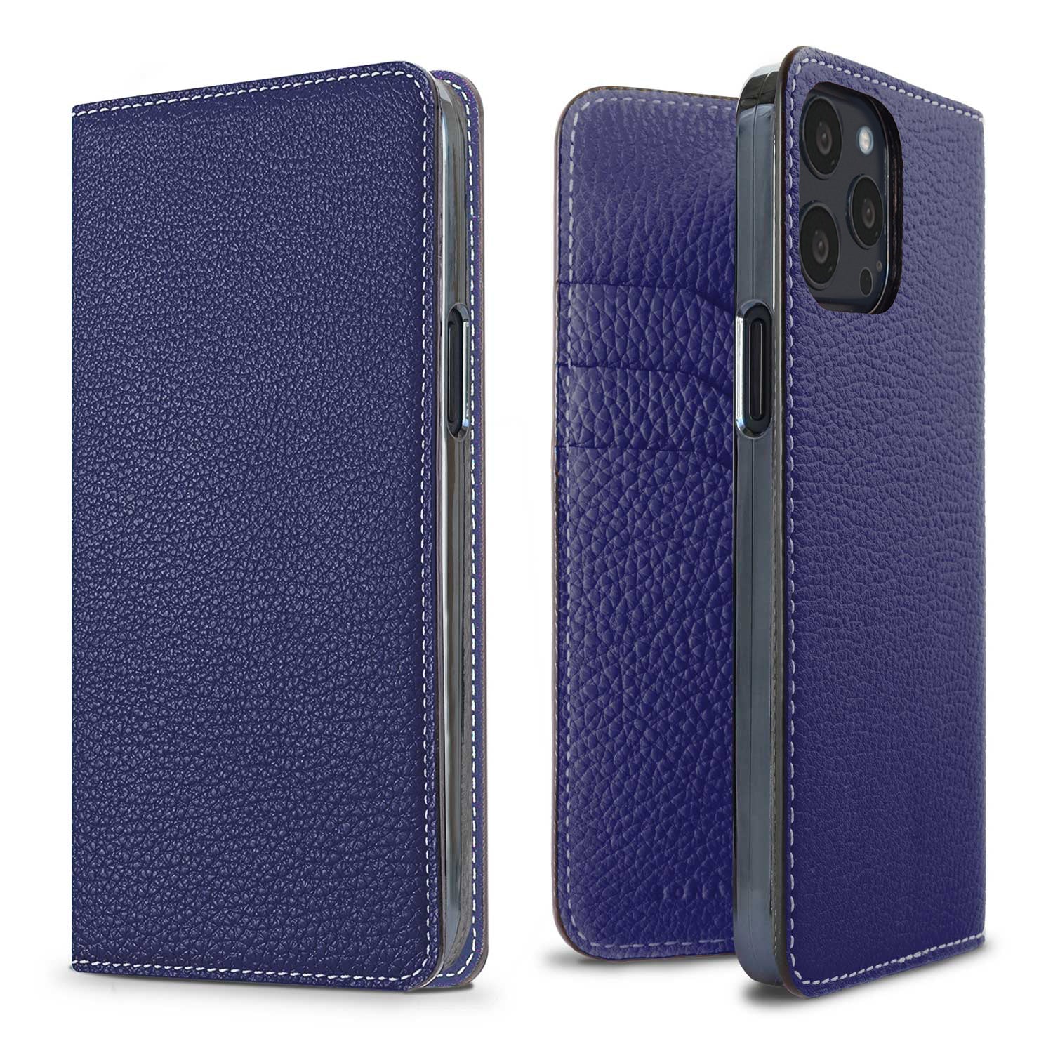 iPhone 13 Pro Diary Case Shrink Leather (Indigo Blue)