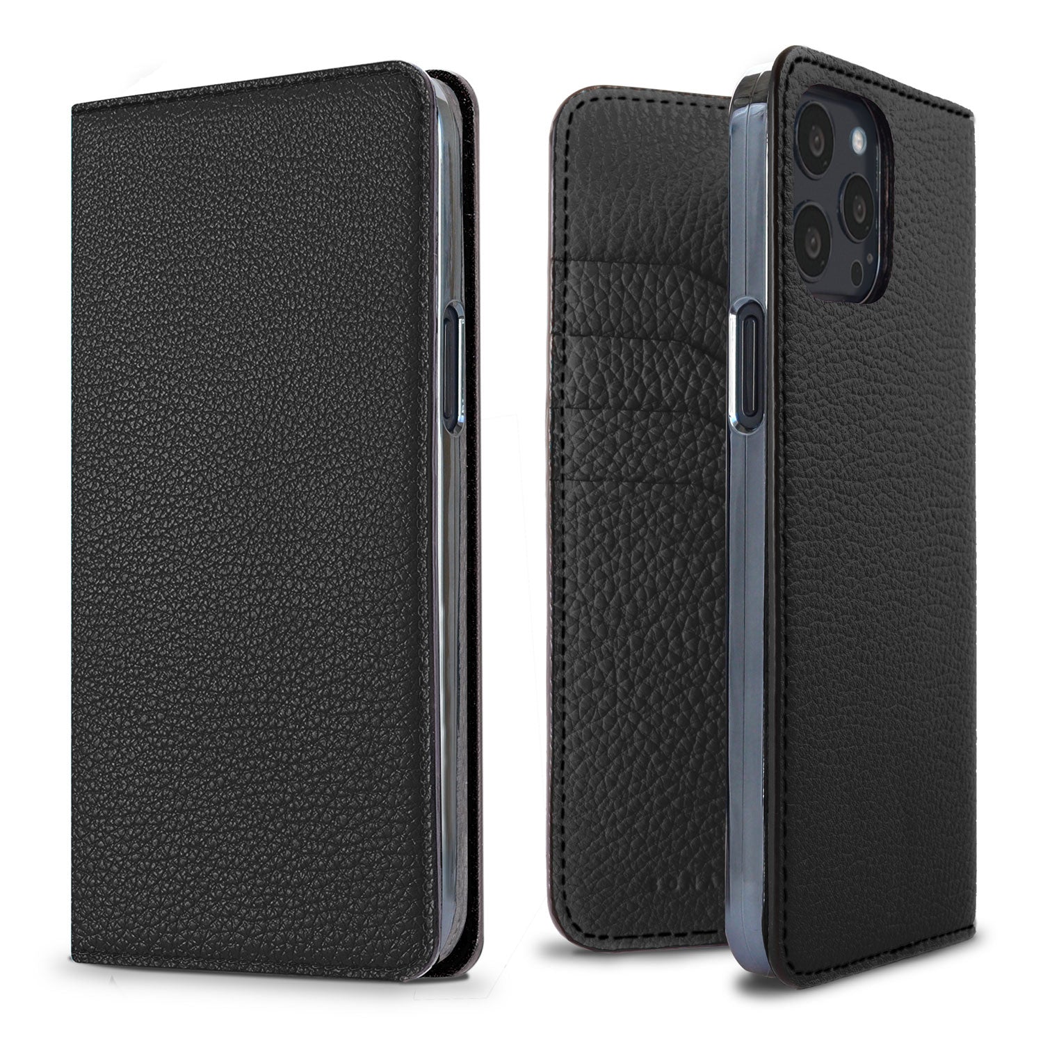 iPhone 13 Pro Max Diary Case Shrink Leather (Black)
