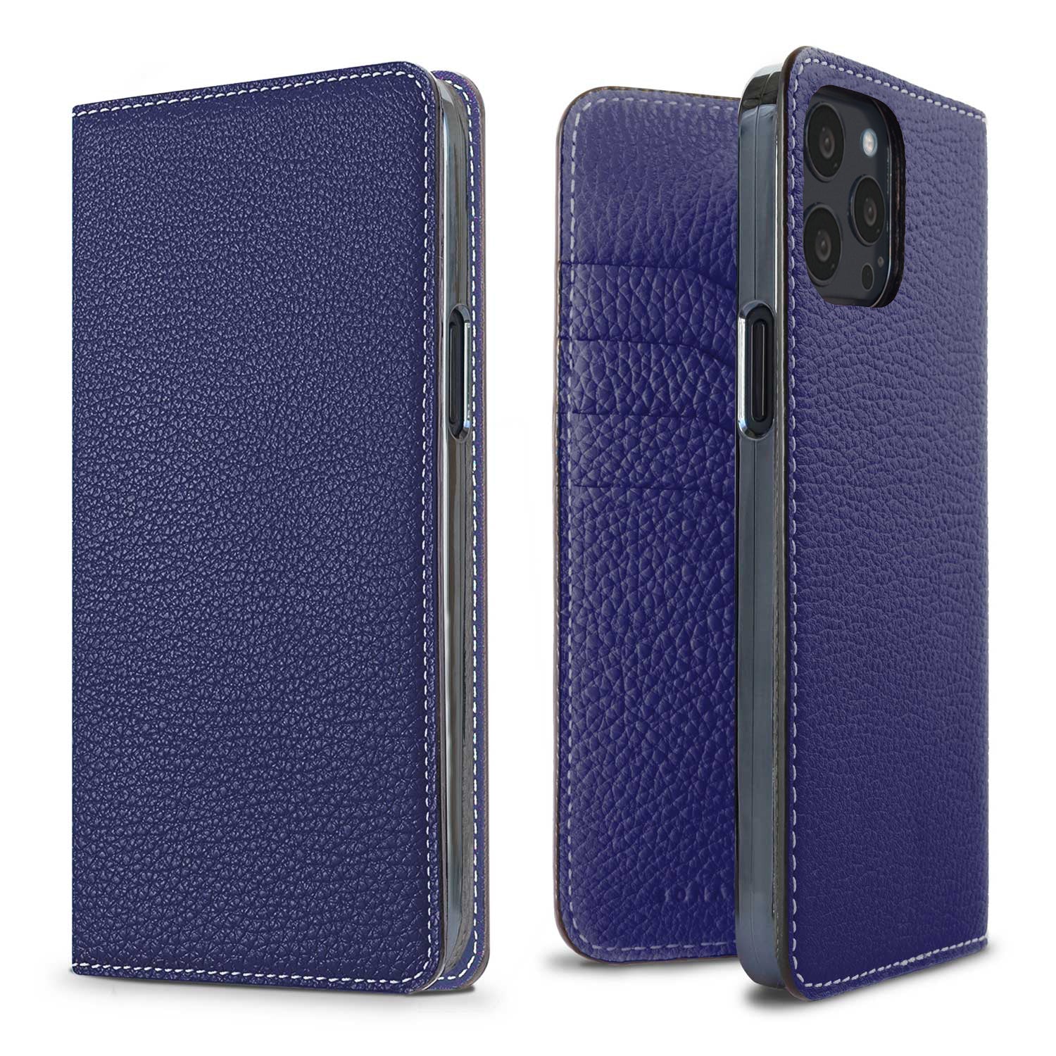 iPhone 13 Pro Max Diary Case Shrink Leather (Indigo Blue)
