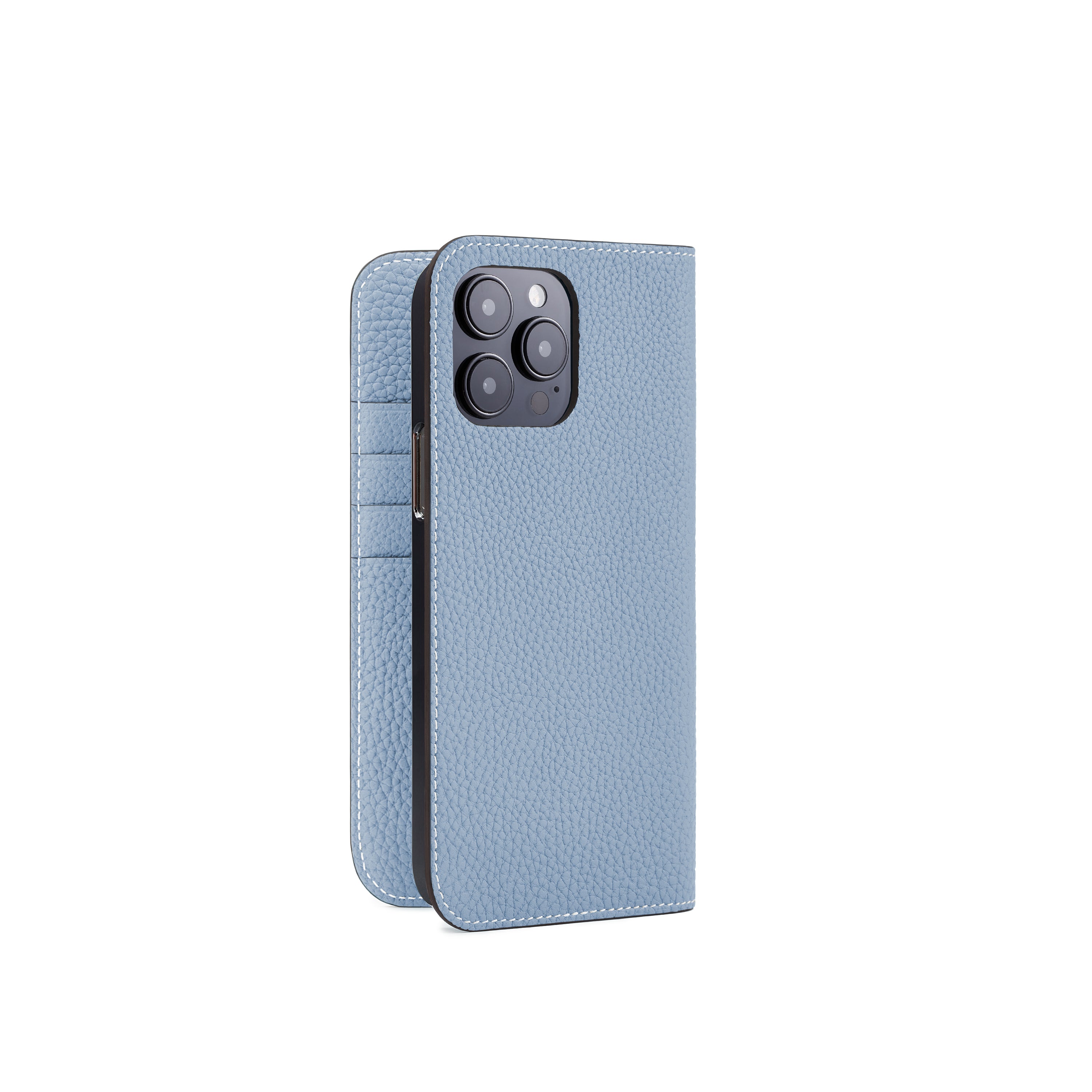 iPhone 14 Pro Max Diary Case Shrink Leather (Ice Blue)