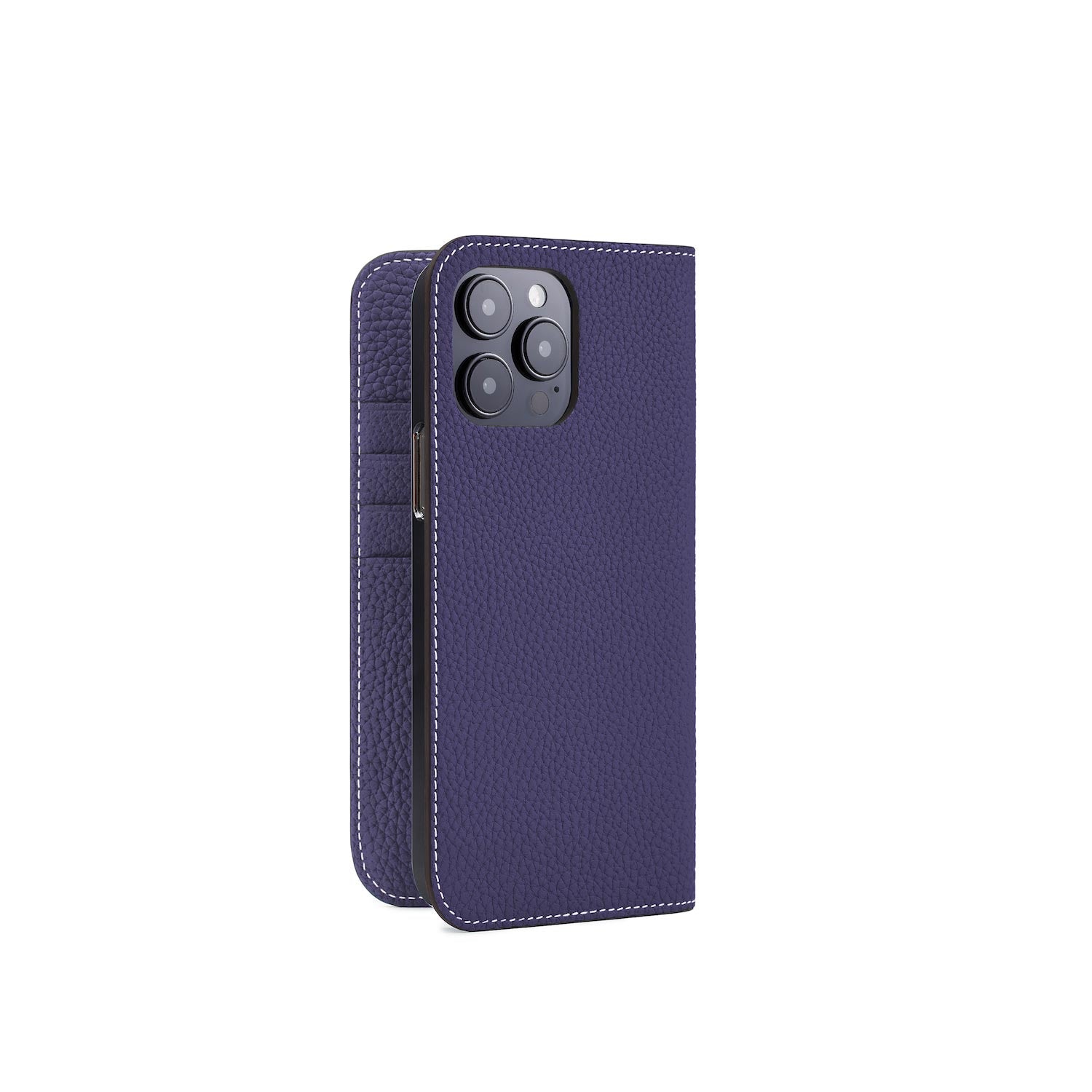 iPhone 14 Pro Max Diary Case Shrink Leather (Indigo Blue)