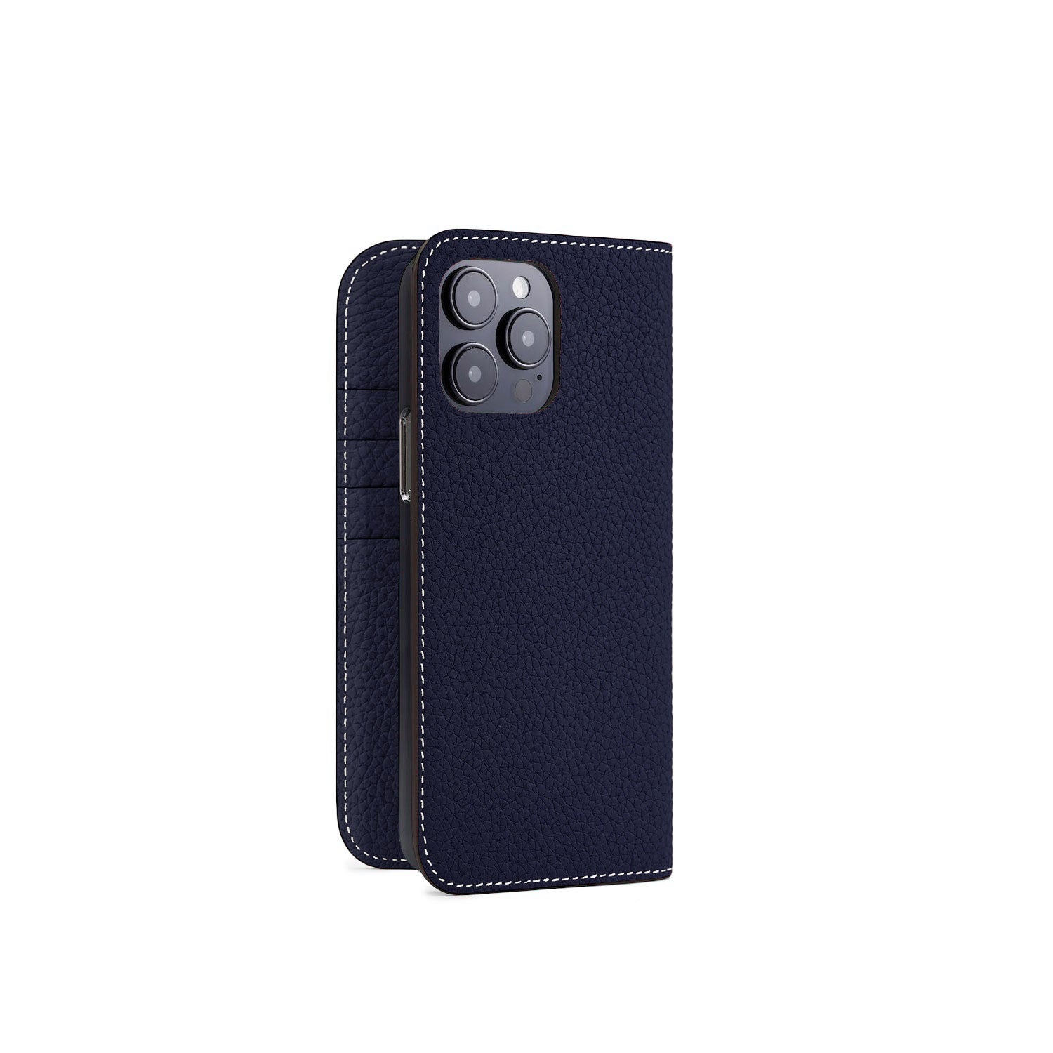 iPhone 14 Pro Max Diary Case Shrink Leather (Navy)