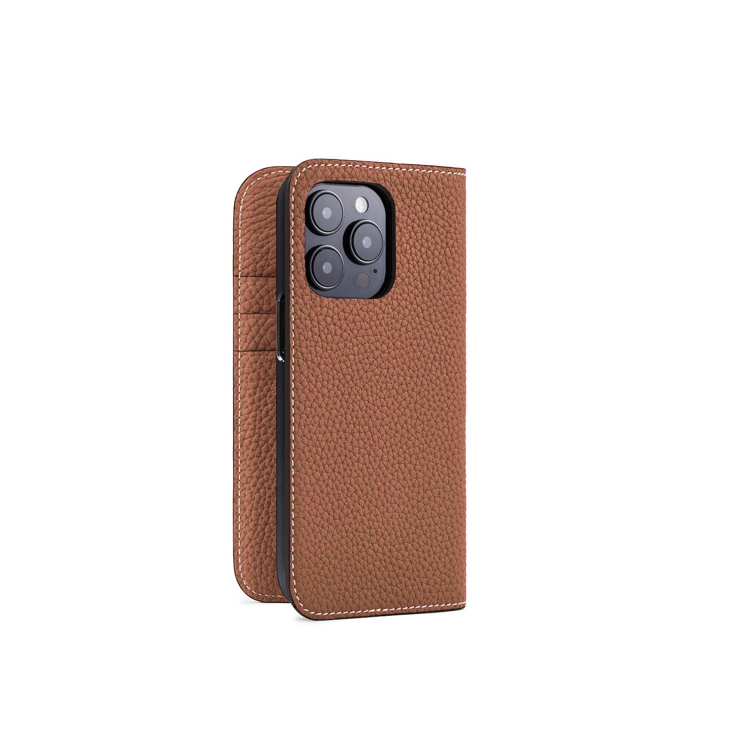 iPhone 15 Pro Diary Case Shrink Leather (Camel)