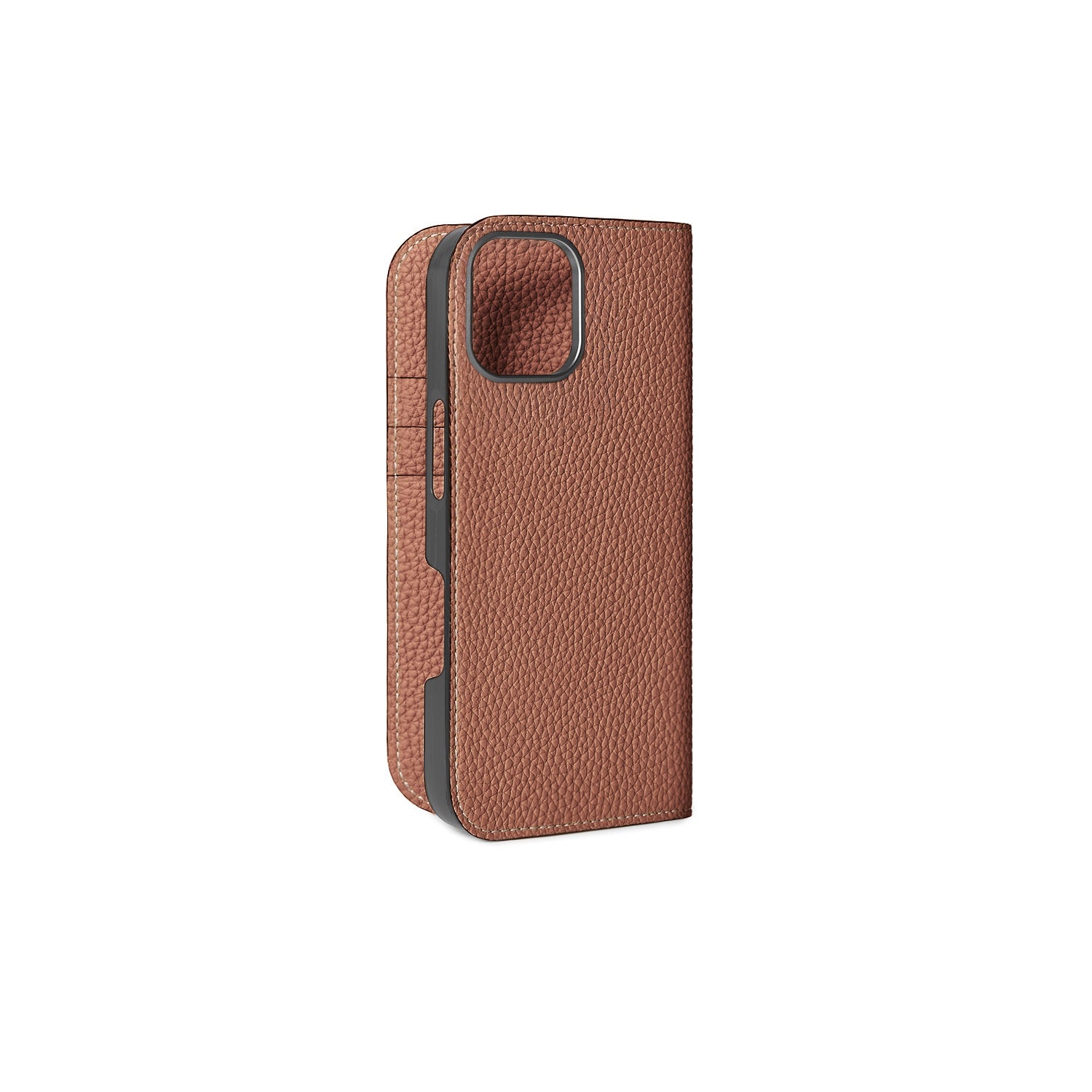iPhone 16 Diary Case Shrink Leather (Camel)