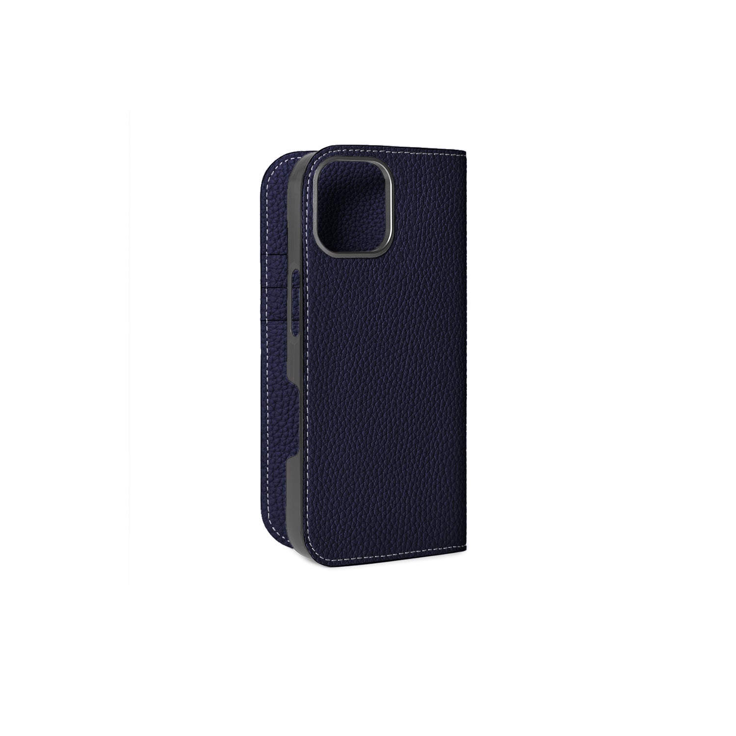 iPhone 16 Diary Case Shrink Leather (Navy)