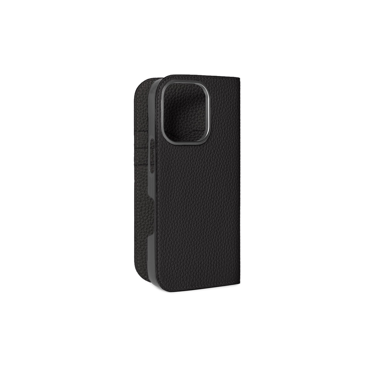 iPhone 16 Pro Diary Case Shrink Leather (Black)