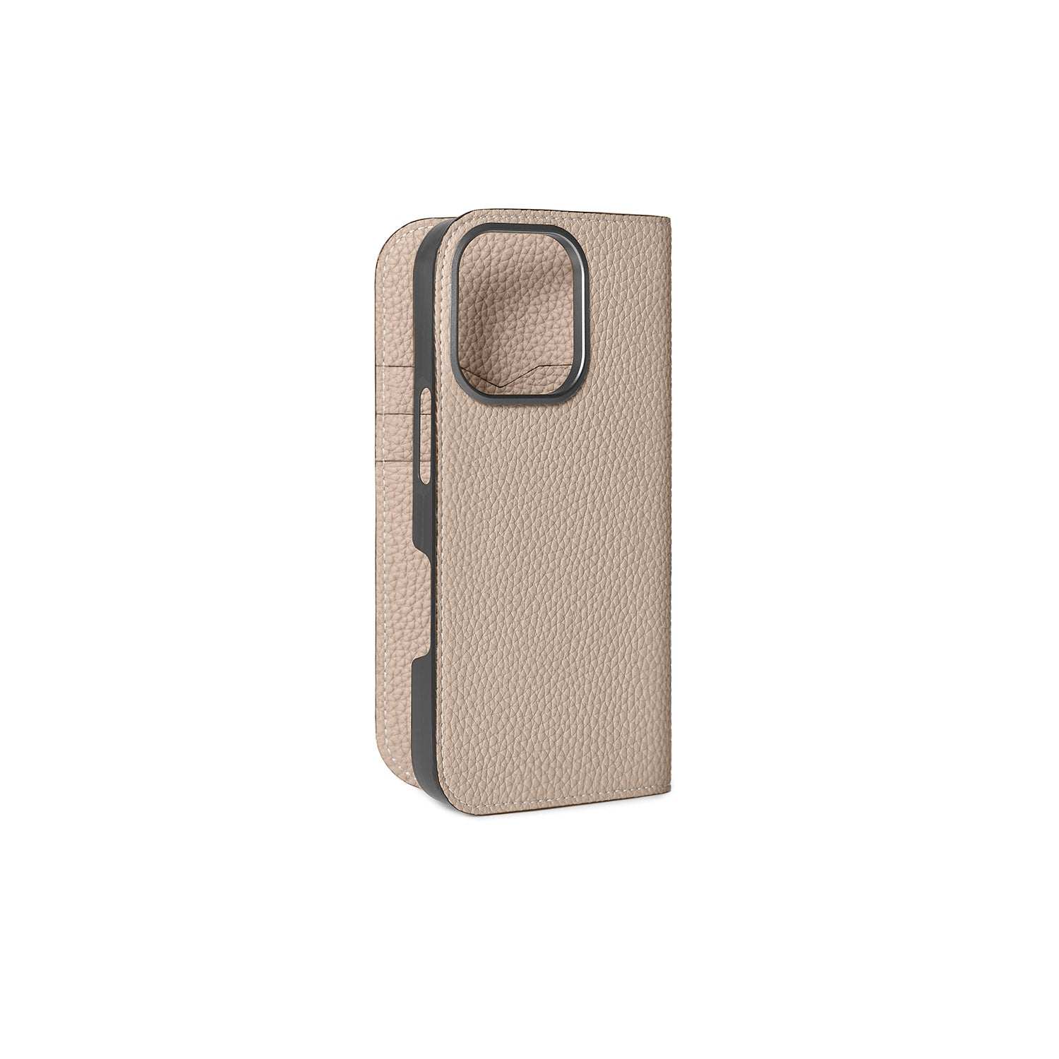 iPhone 16 Pro Diary Case Shrink Leather (Greige)