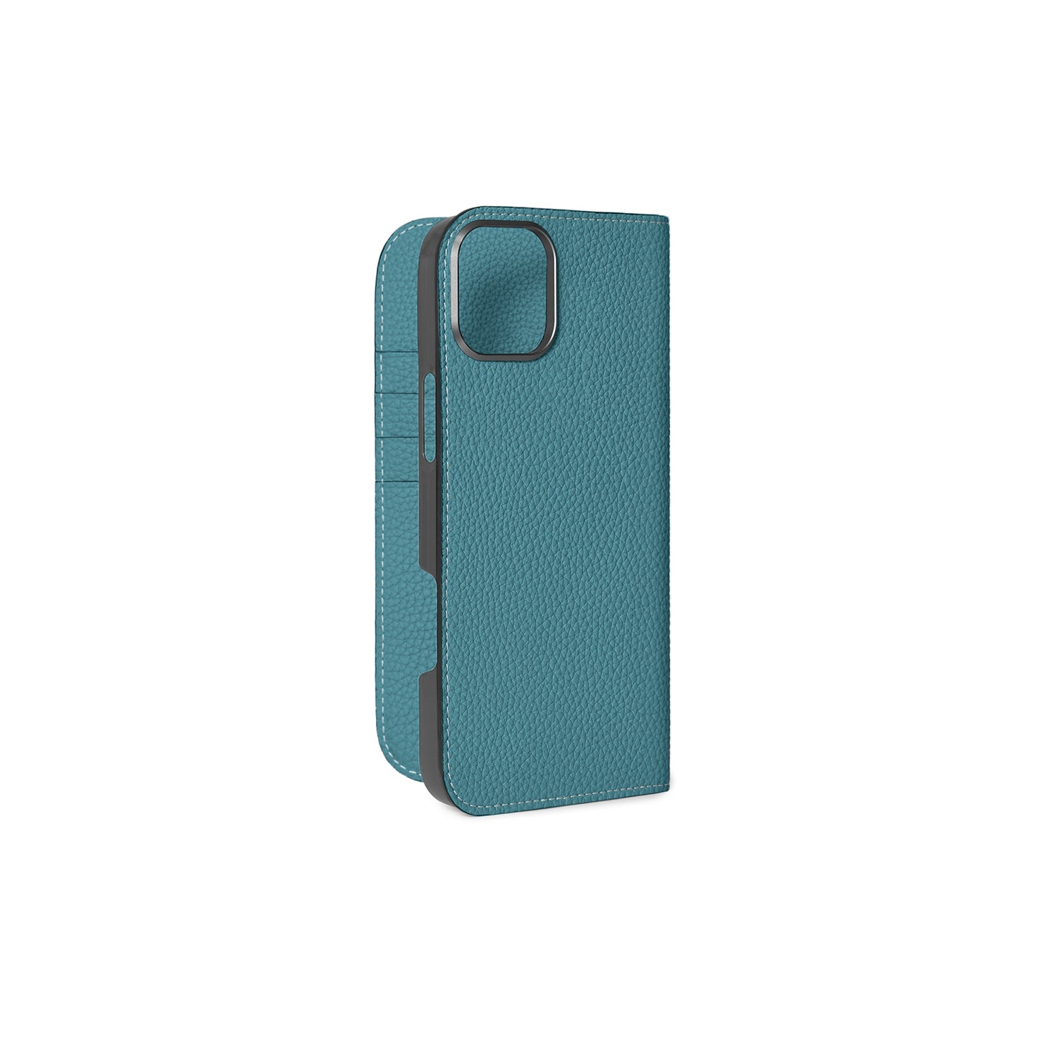 iPhone 16 Plus Diary Case Shrink Leather (Blue Cyan)
