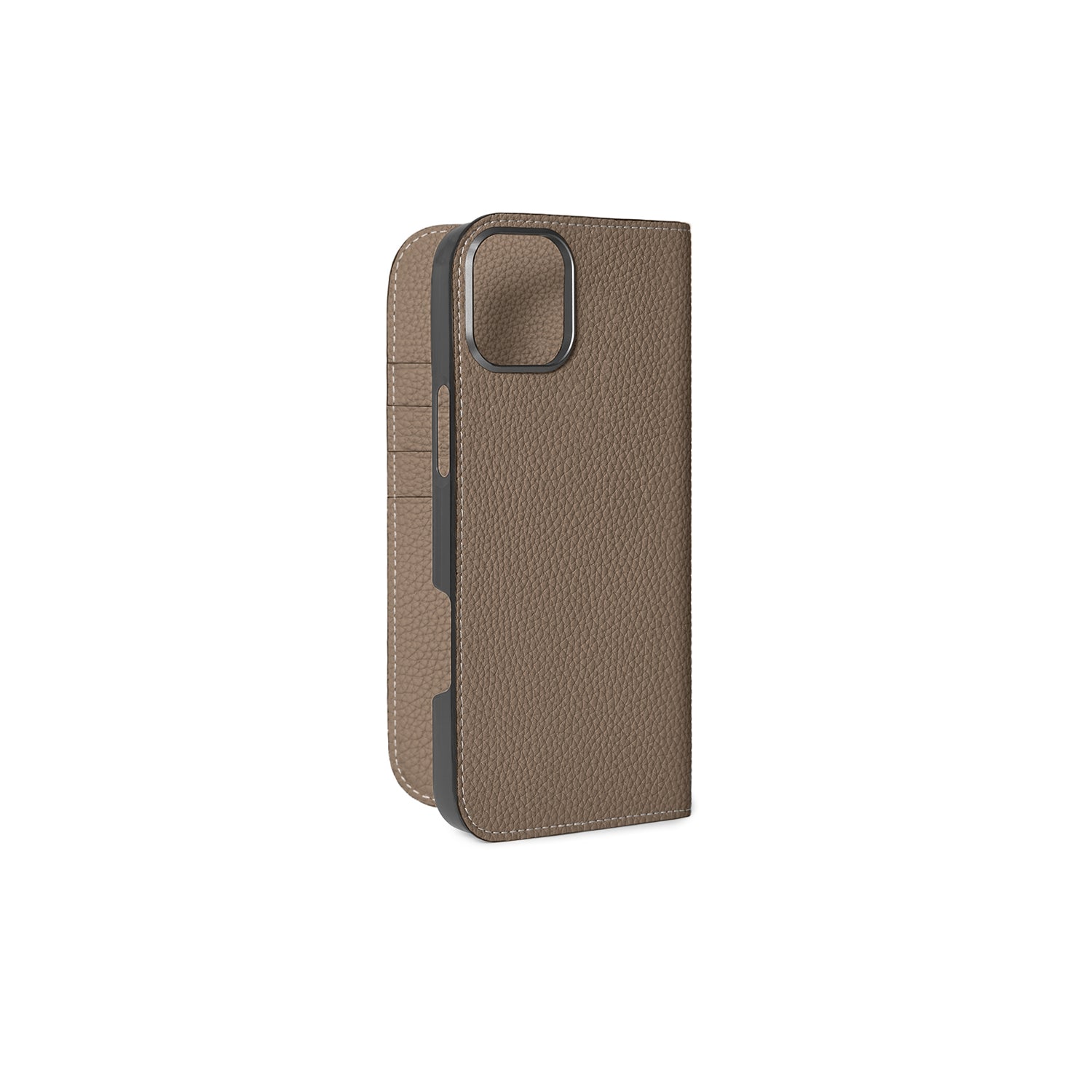 iPhone 16 Plus Diary Case Shrink Leather (Etoupe)