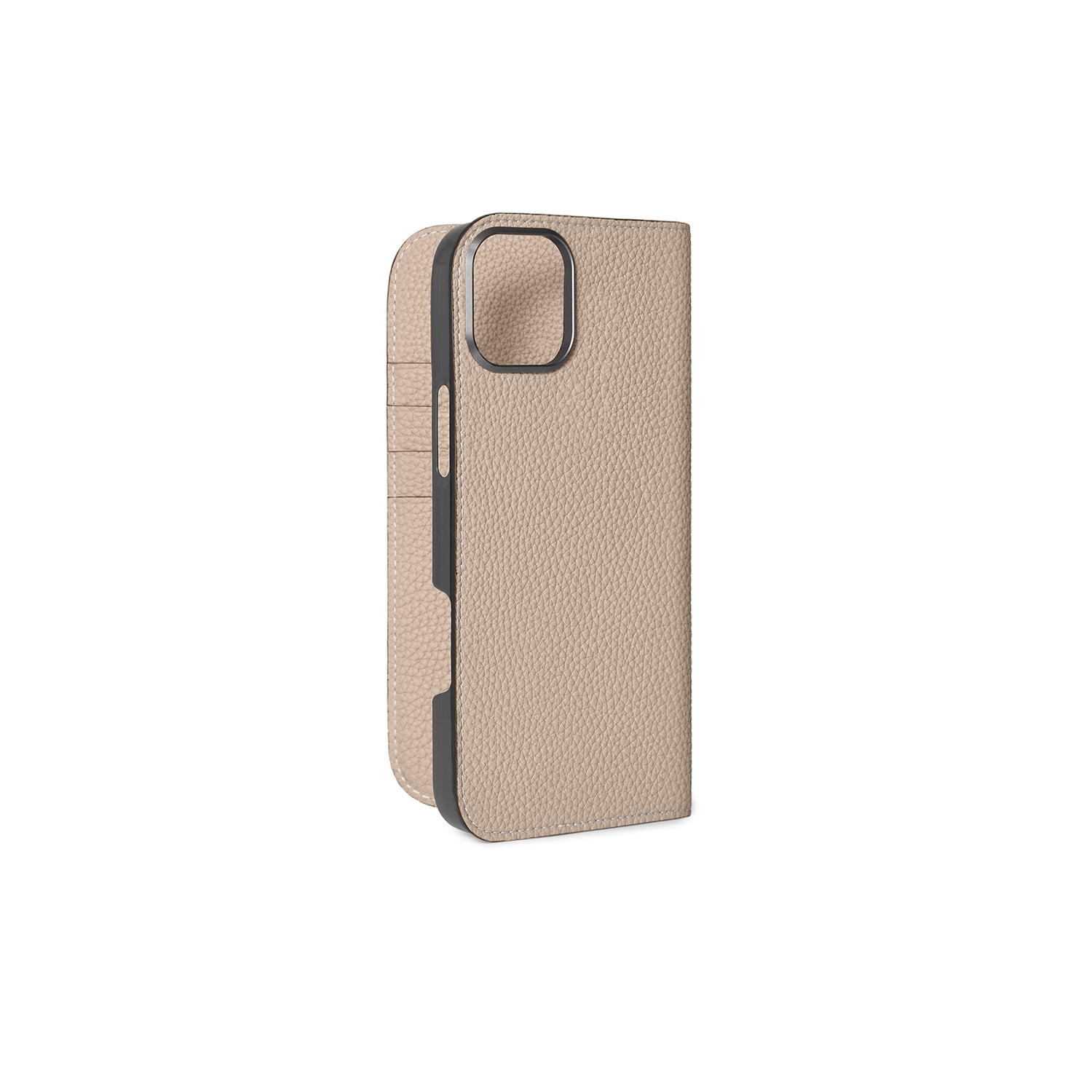iPhone 16 Plus Diary Case Shrink Leather (Greige)