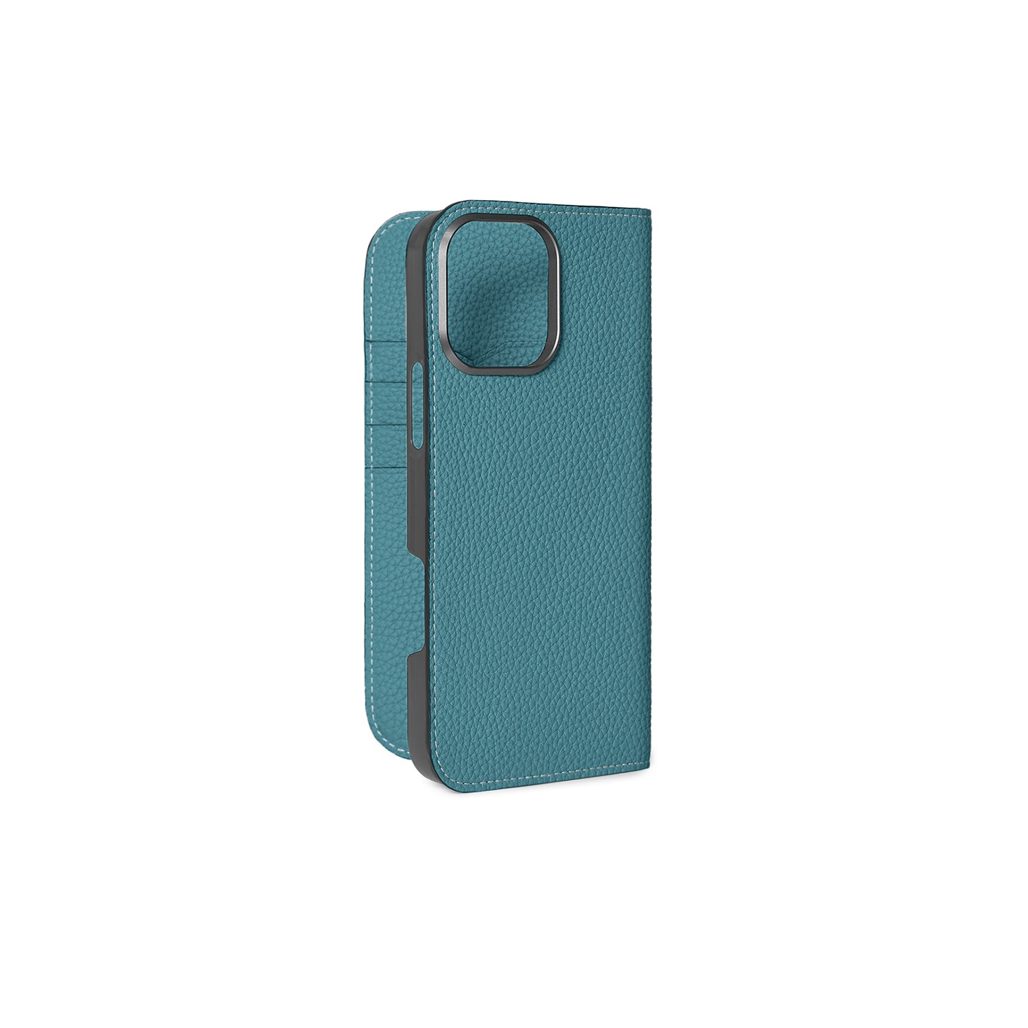 iPhone 16 Pro Max Diary Case Shrink Leather (Blue Cyan)