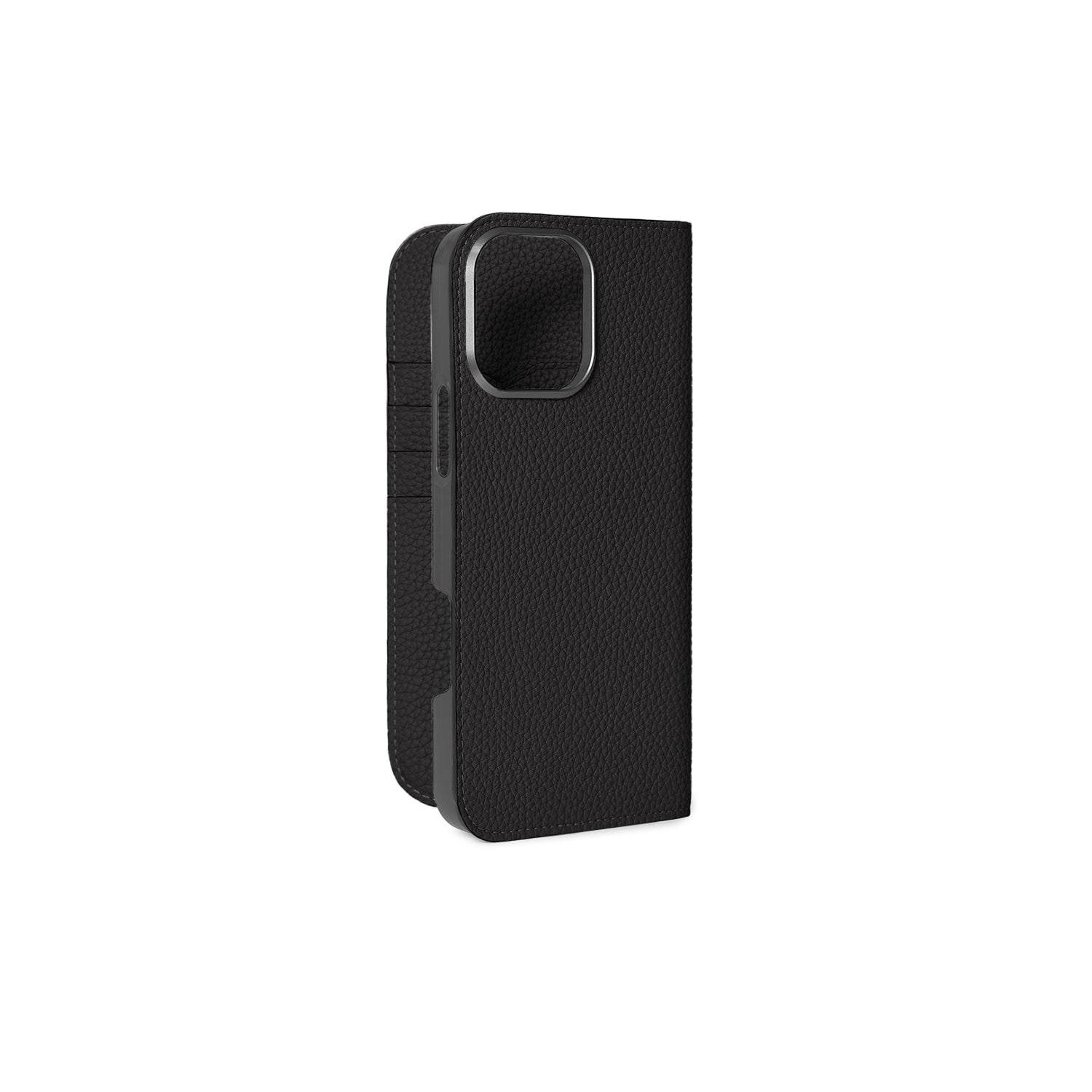 iPhone 16 Pro Max Diary Case Shrink Leather (Black)