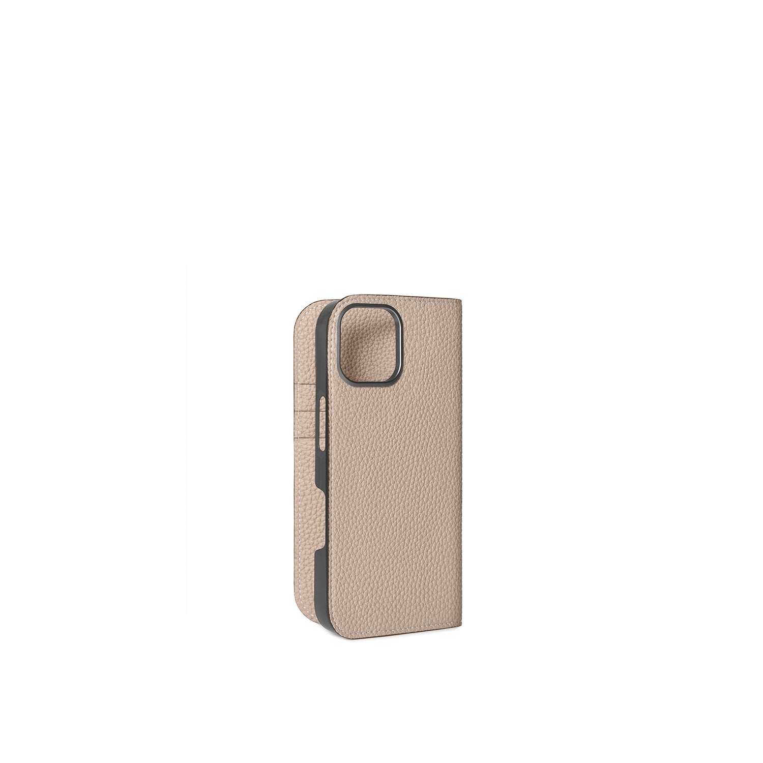 iPhone 17 Diary Case Shrink Leather (Greige)