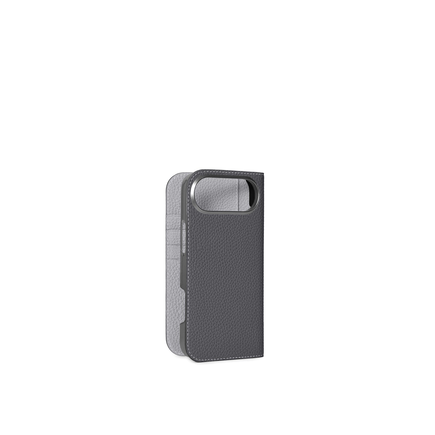 iPhone Air Diary Case Shrink Leather (Charcoal Gray × True Gray)